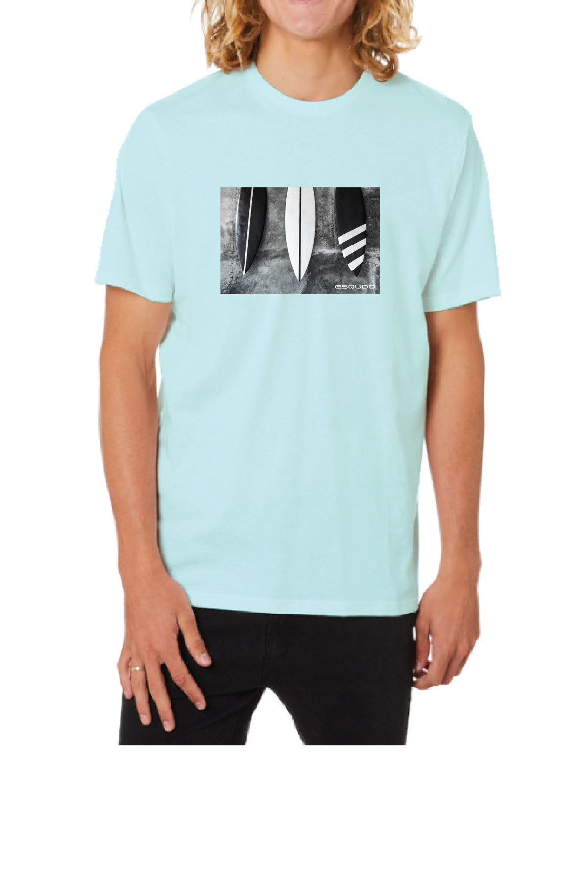 Esqudo Surf balck Erkek Tişört ESTP0013 Mint