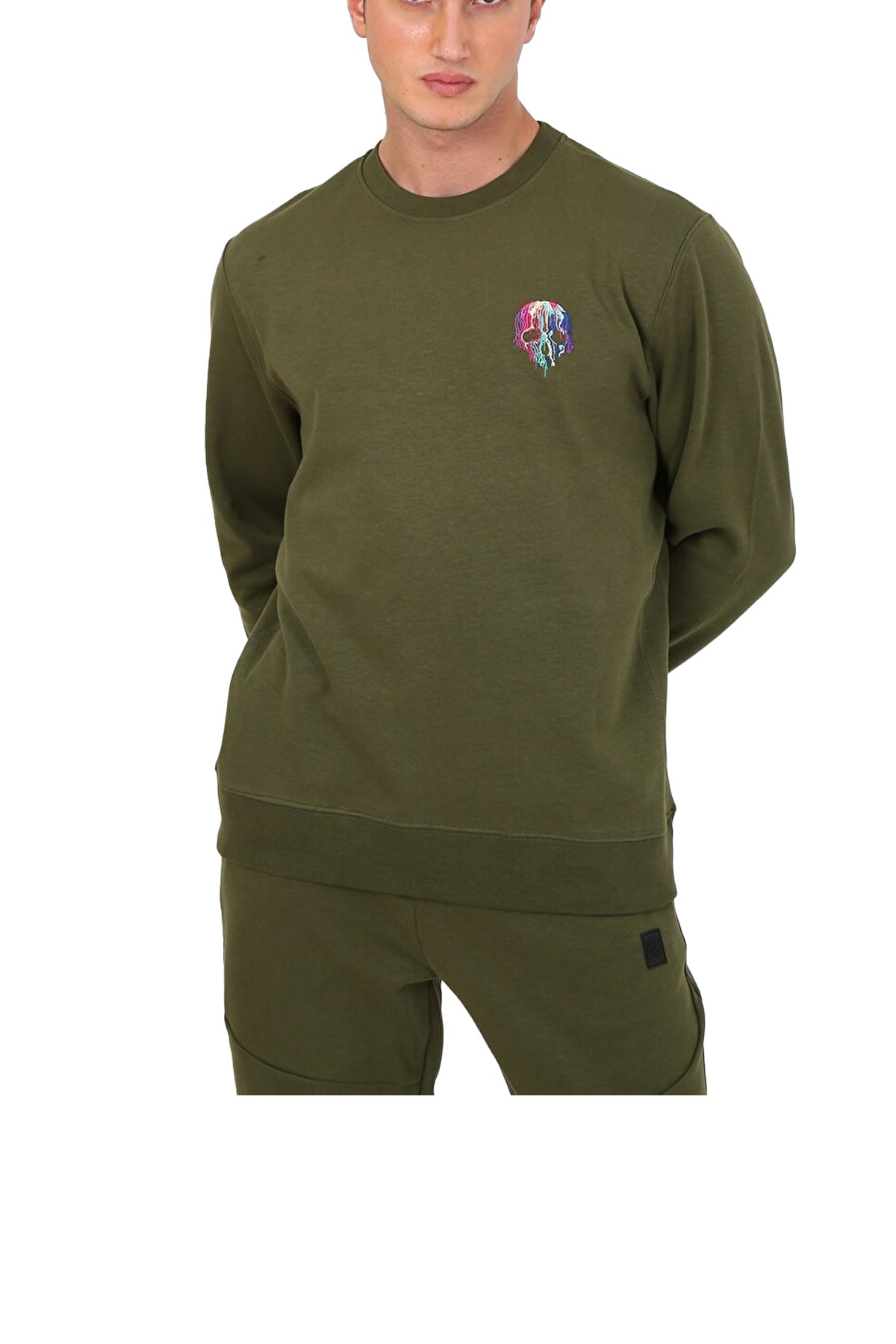 Esqudo Skull Erkek Sweatshirt ESWTP0001 Haki