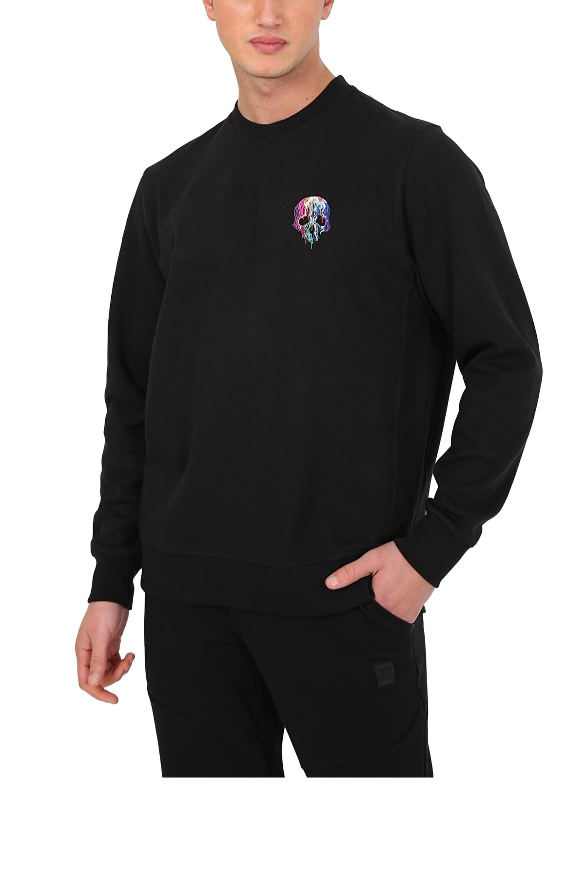 Esqudo Skull Erkek Sweatshirt ESWTP0001 Siyah