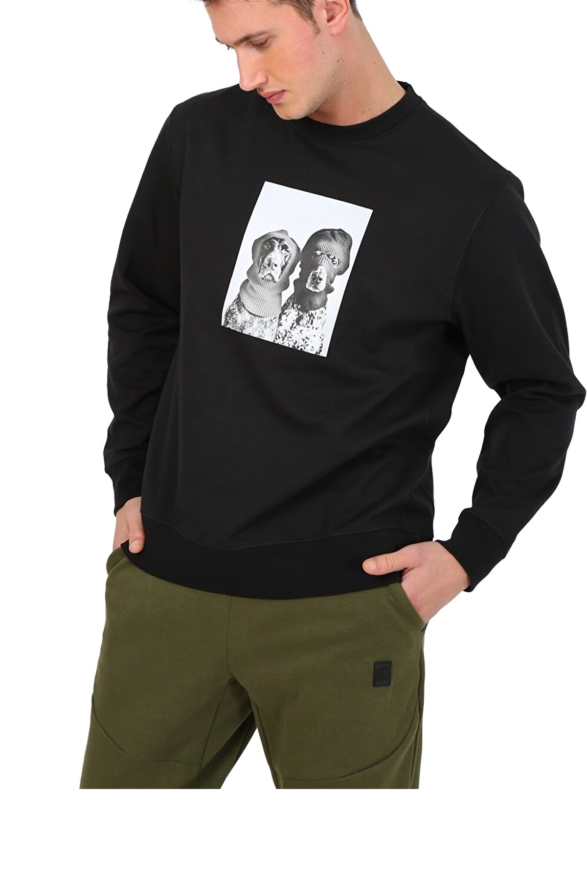 Esqudo Dog Erkek Sweatshirt ESWTP0003 Siyah