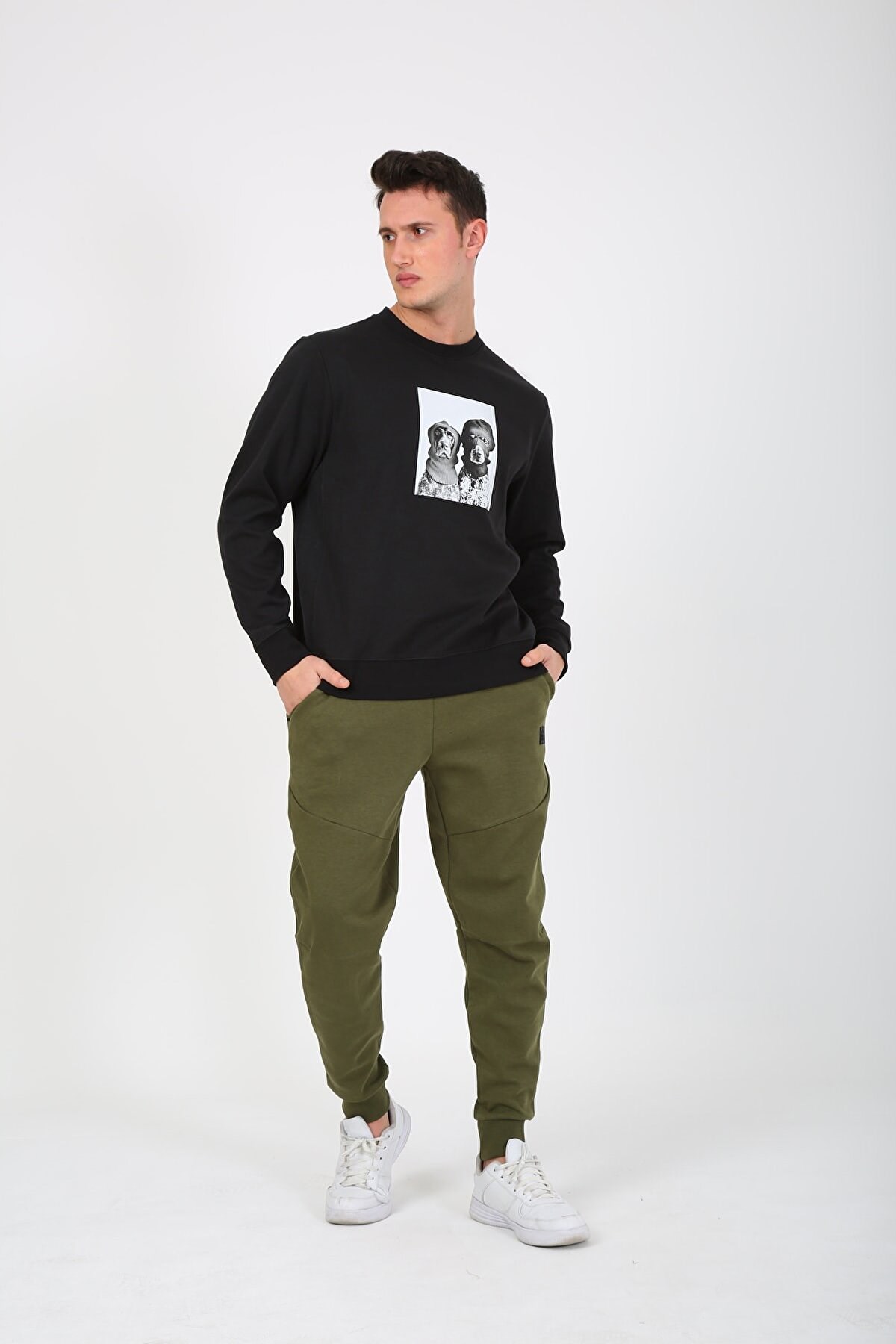 Esqudo Dog Erkek Sweatshirt ESWTP0003 Siyah