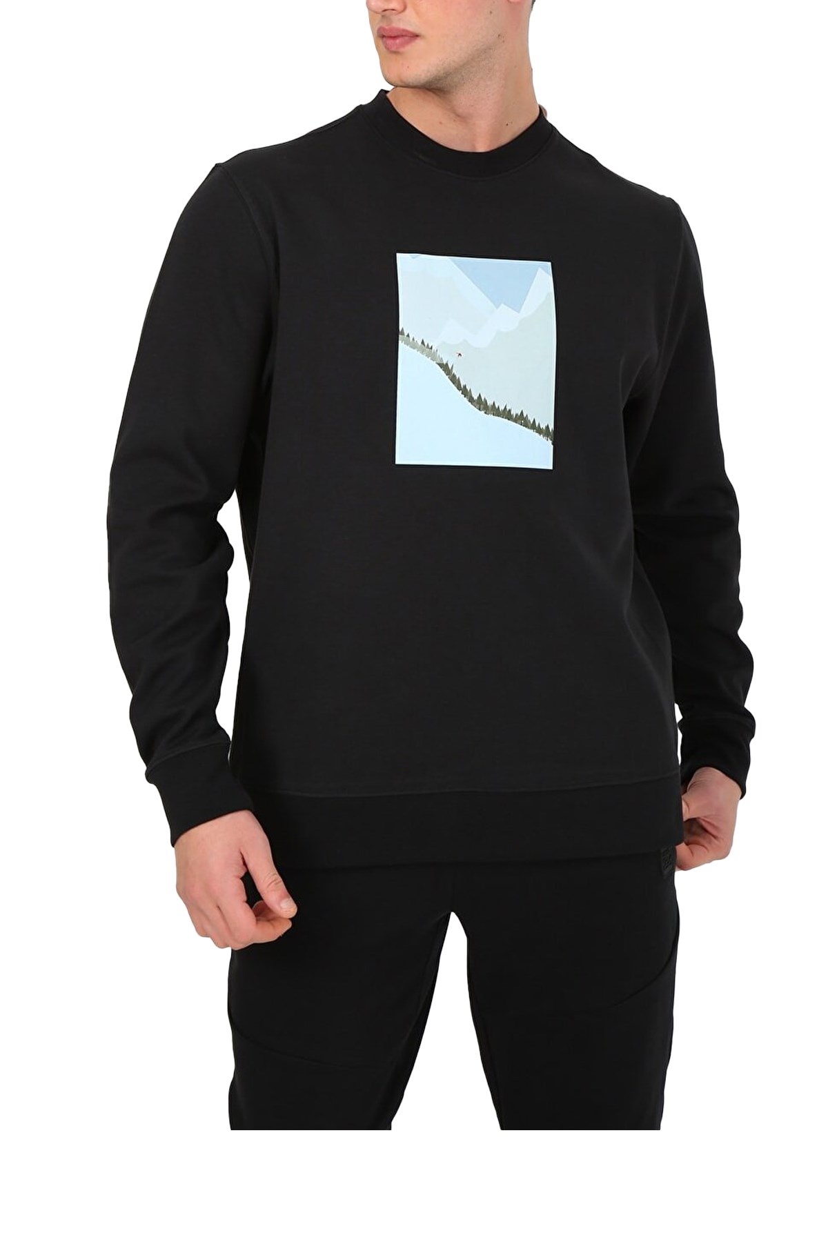 Esqudo Ski Erkek Sweatshirt ESWTP0005 Siyah