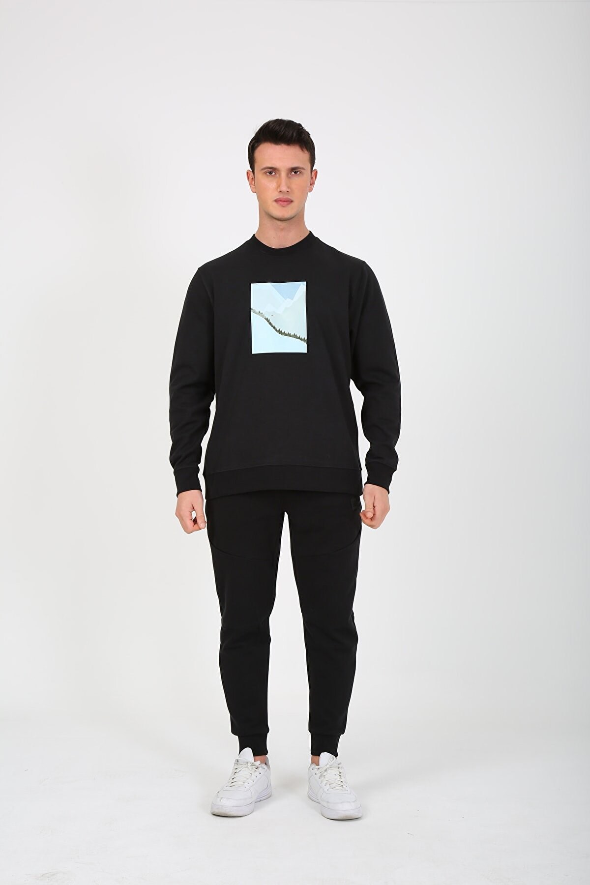 Esqudo Ski Erkek Sweatshirt ESWTP0005 Siyah