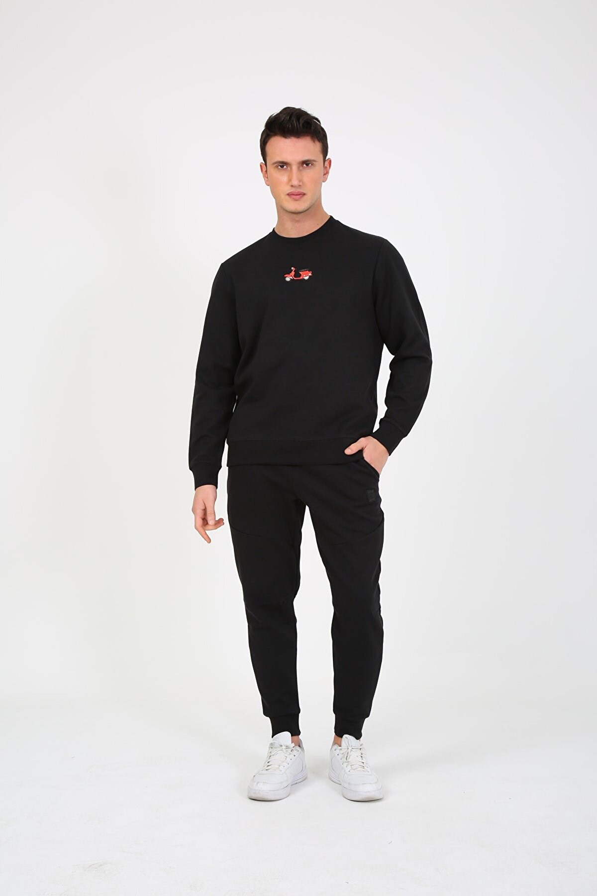 Esqudo Vespa Erkek Sweatshirt ESWTP0007 Siyah