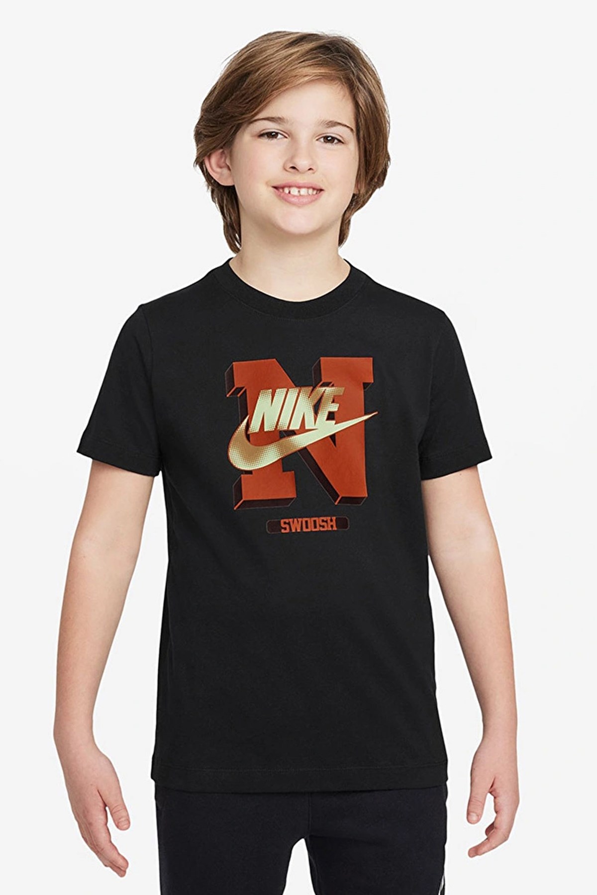 Nike K Nsw Tee Futura Hbr Çocuk Tişört FZ5125-010 Siyah