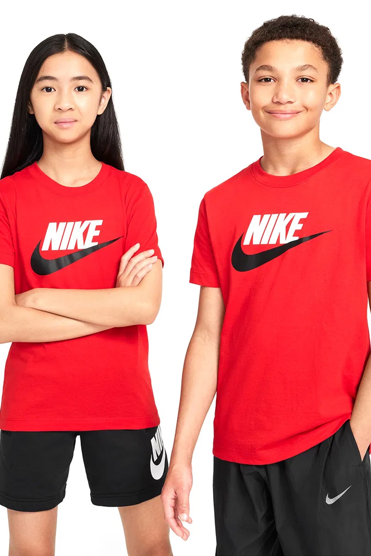 Nike K Nsw Tee Futura Hbr Çocuk Tişört FZ5178-657 Kırmızı