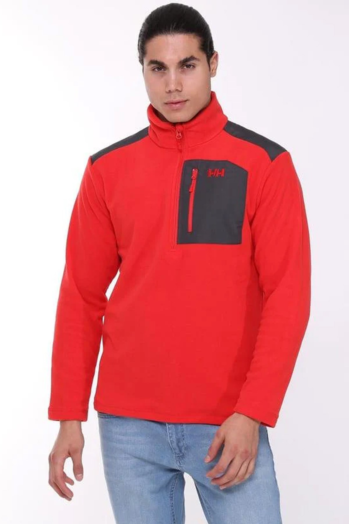 Helly Hansen Erkek Block Polar Sweatshirt Kırmızı