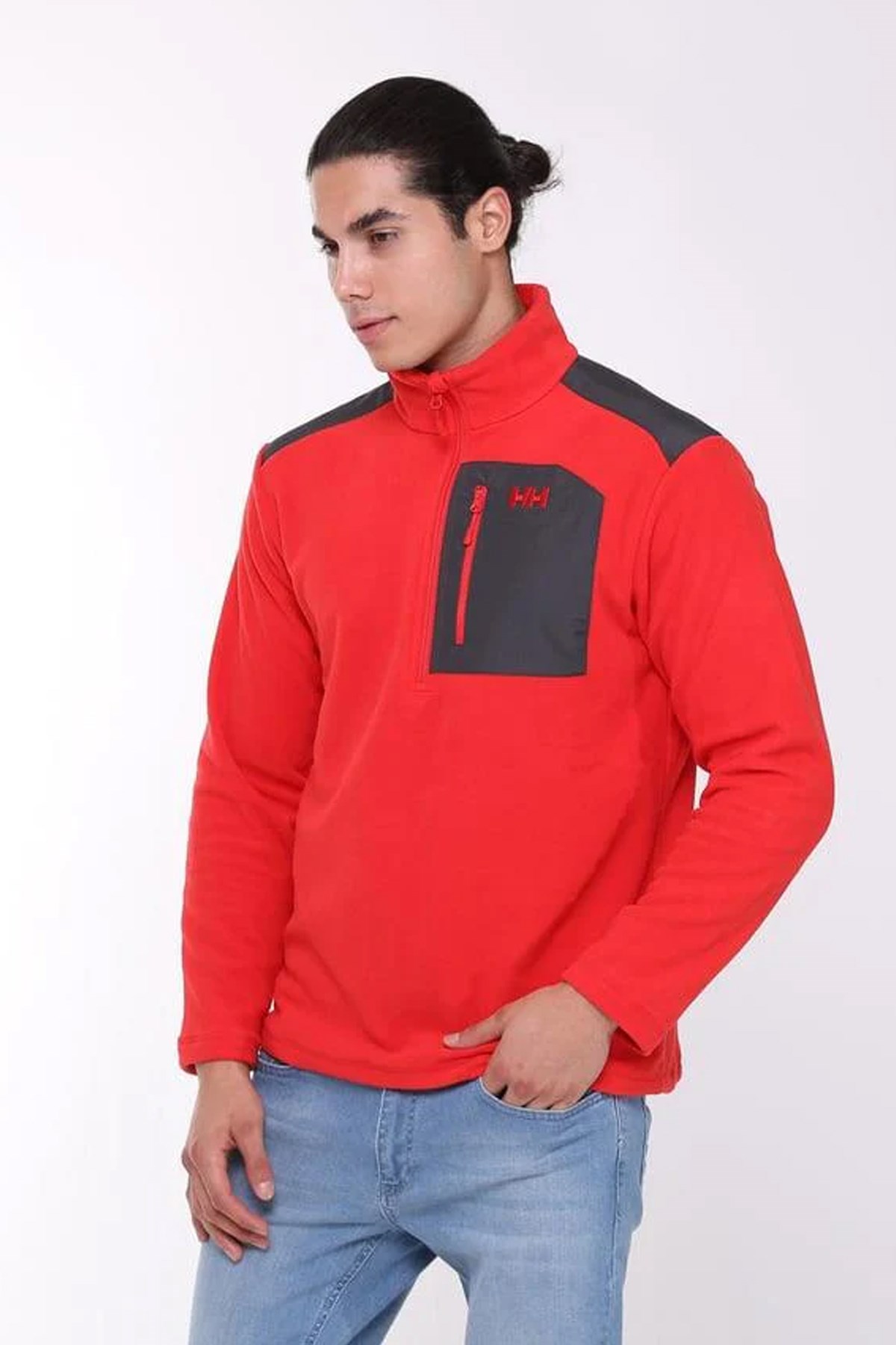 Helly Hansen Erkek Block Polar Sweatshirt Kırmızı