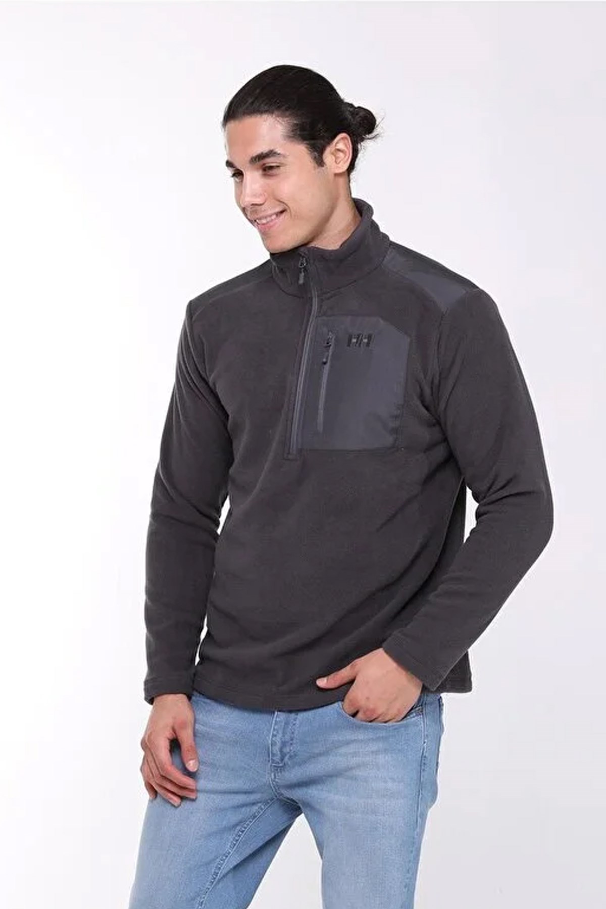 Helly Hansen Erkek Block Polar Sweatshirt Siyah