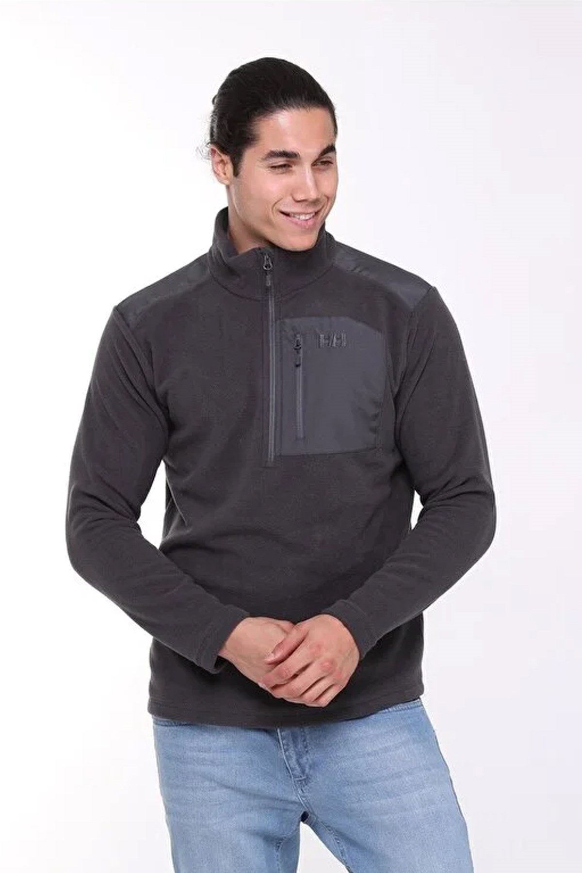 Helly Hansen Erkek Block Polar Sweatshirt Siyah