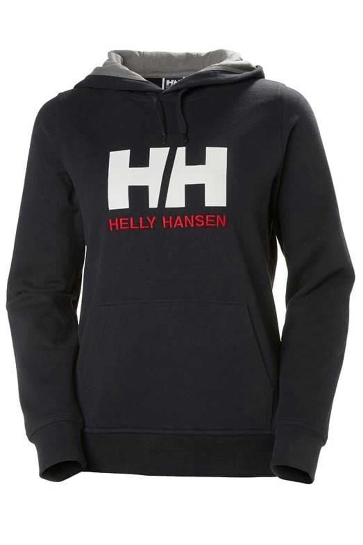 Helly Hansen Logo Kapüşonlu Kadın Sweatshirt HHA.33978 597 Lacivert