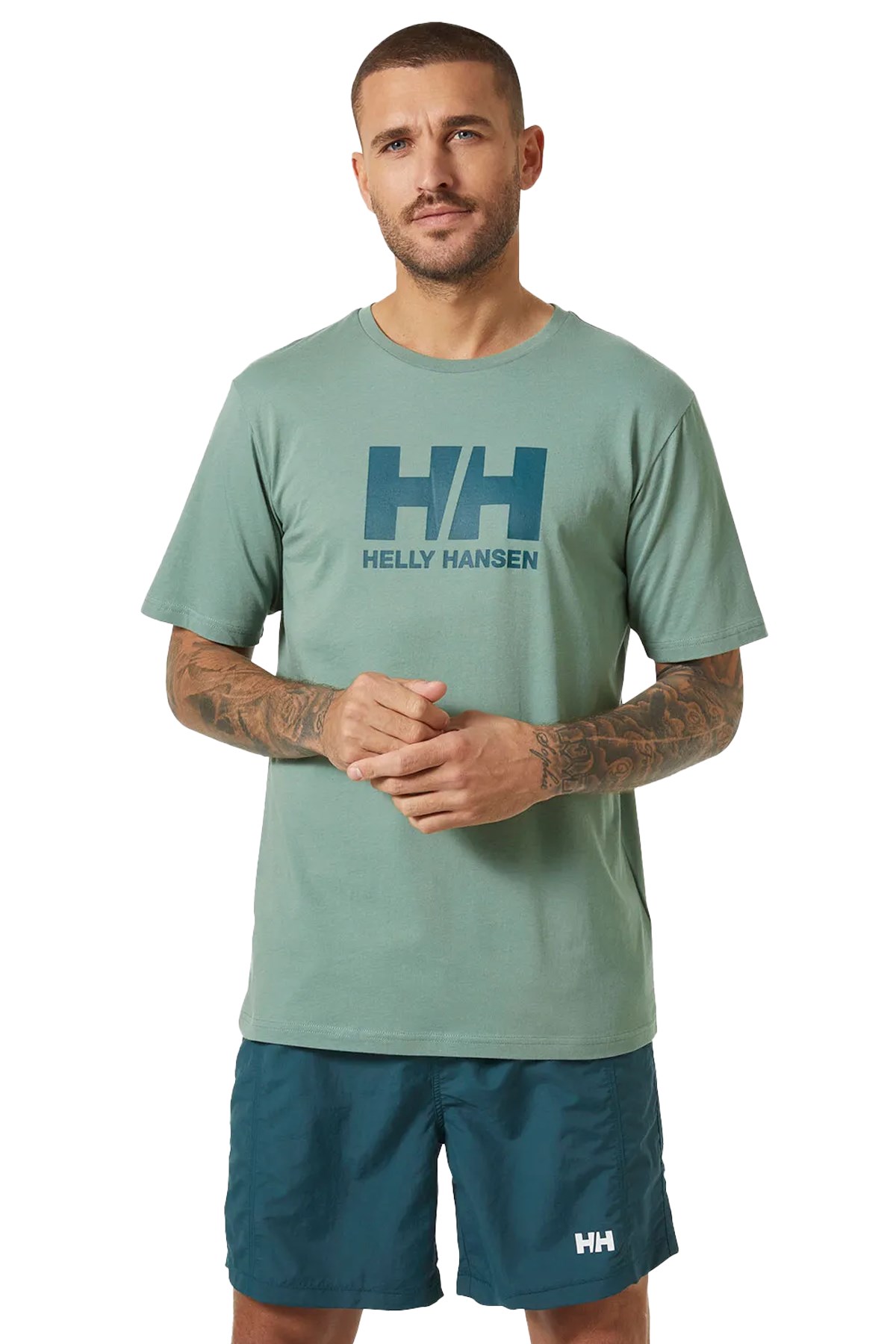Helly Hansen Logo Erkek Tişört HHA.33979 489 Yeşil