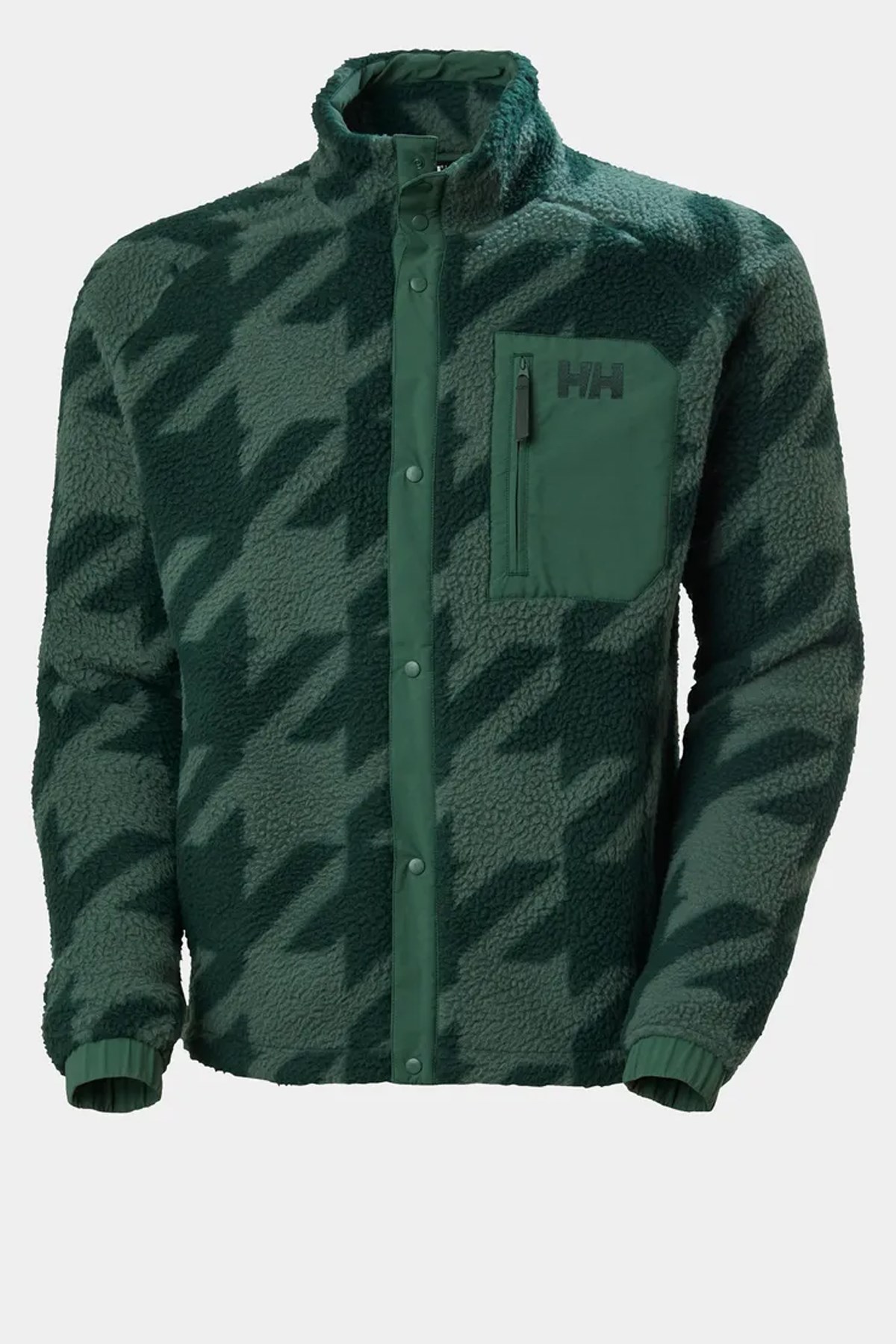 Helly Hansen Erkek Panorama Printed Pile Snap Mont Yeşil