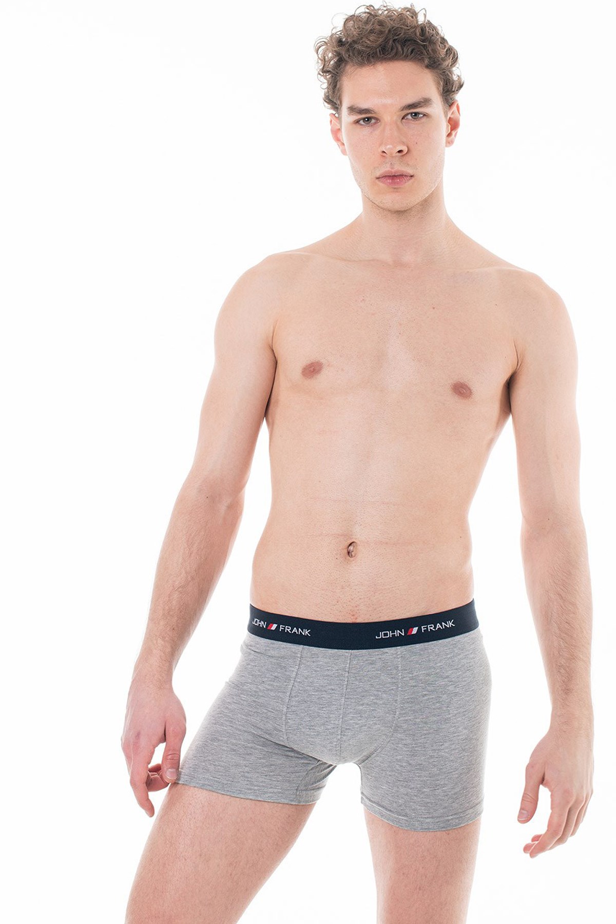 John Frank Üçlü Erkek Boxer JF3B04 Gri