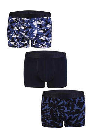 John Frank Üçlü Campus Erkek Boxer JF3BCA09 Lacivert