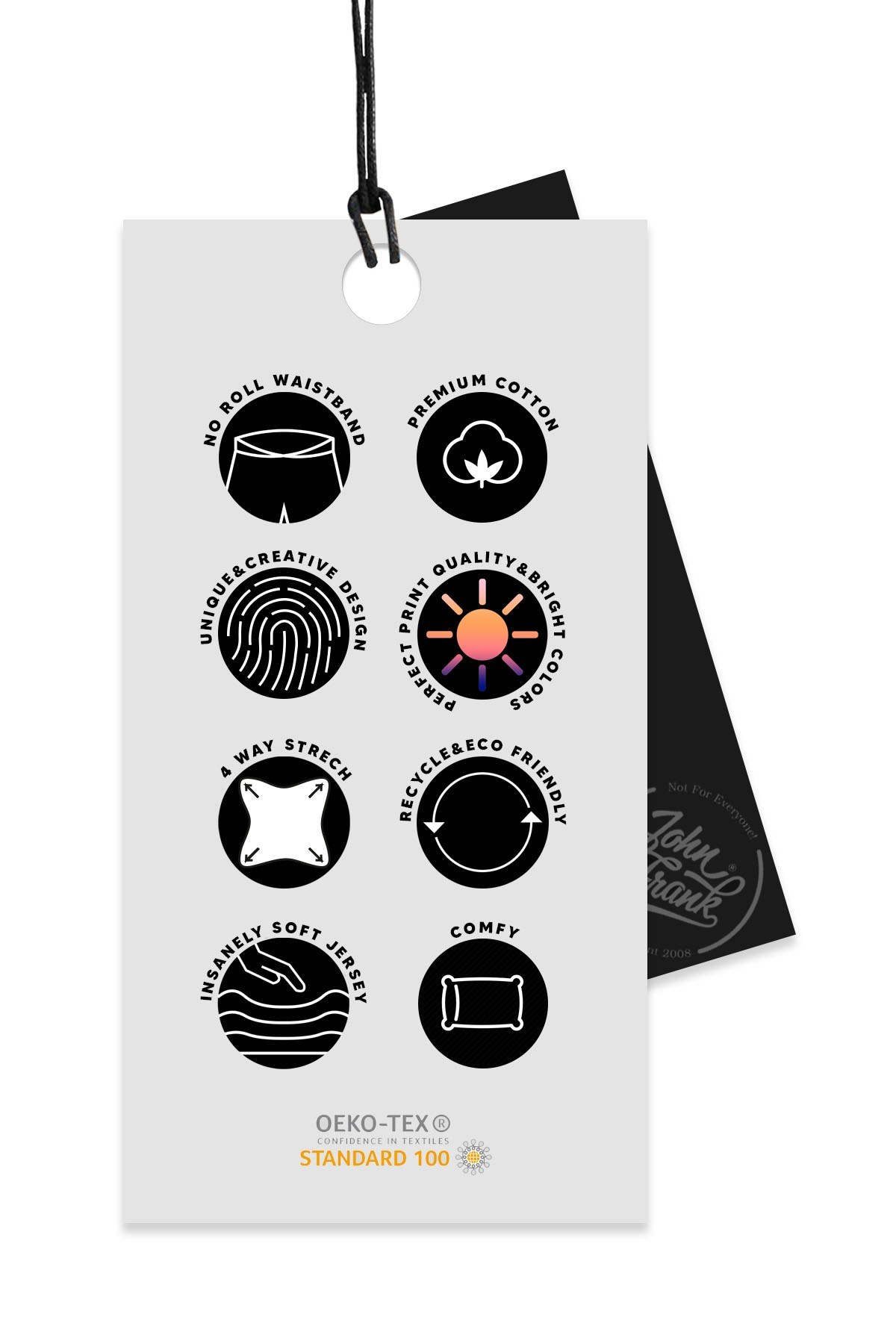 John Frank Dijital Baskılı Boxer JFB55 Siyah