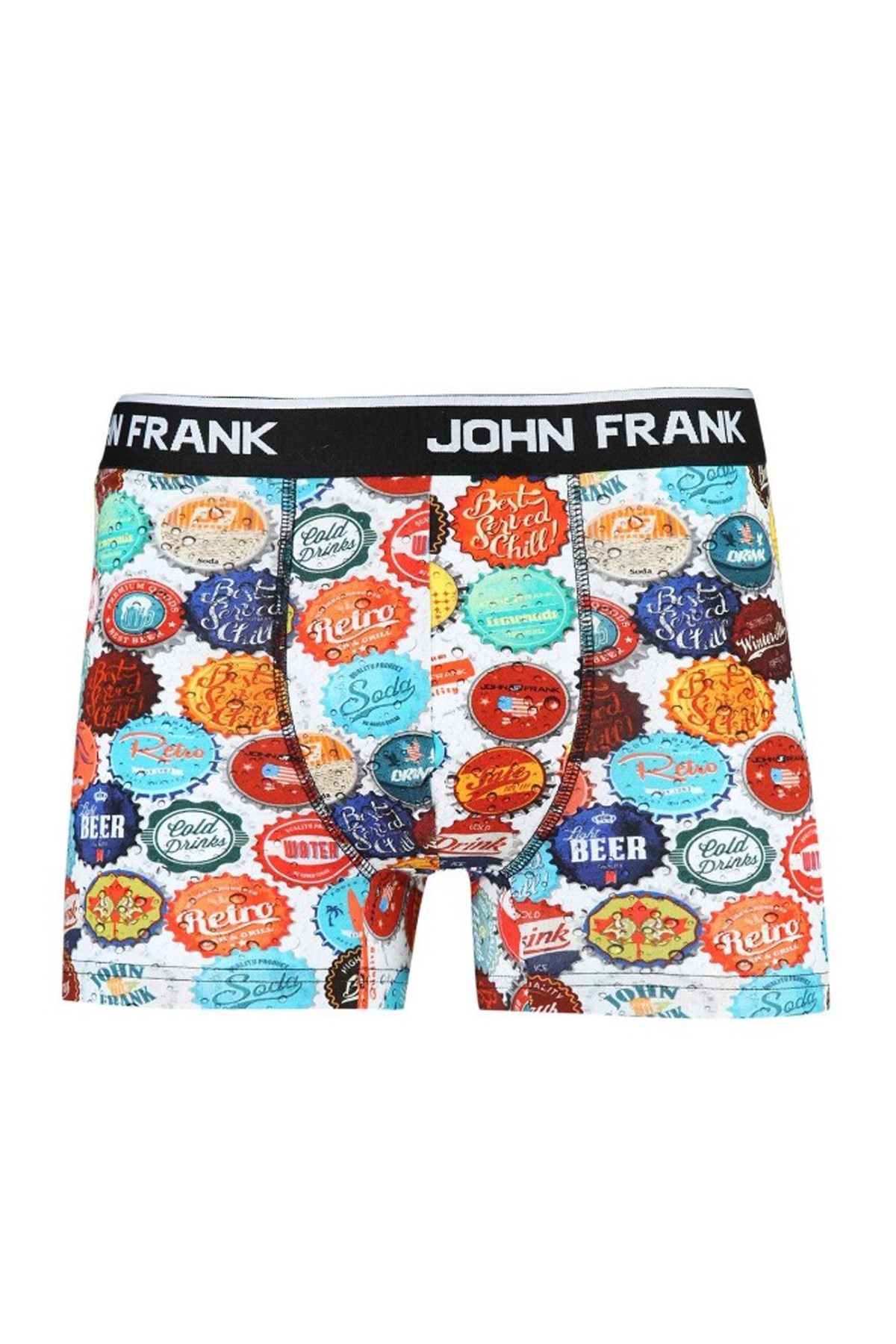 John Frank Dijital Baskılı Boxer JFB64 Beyaz