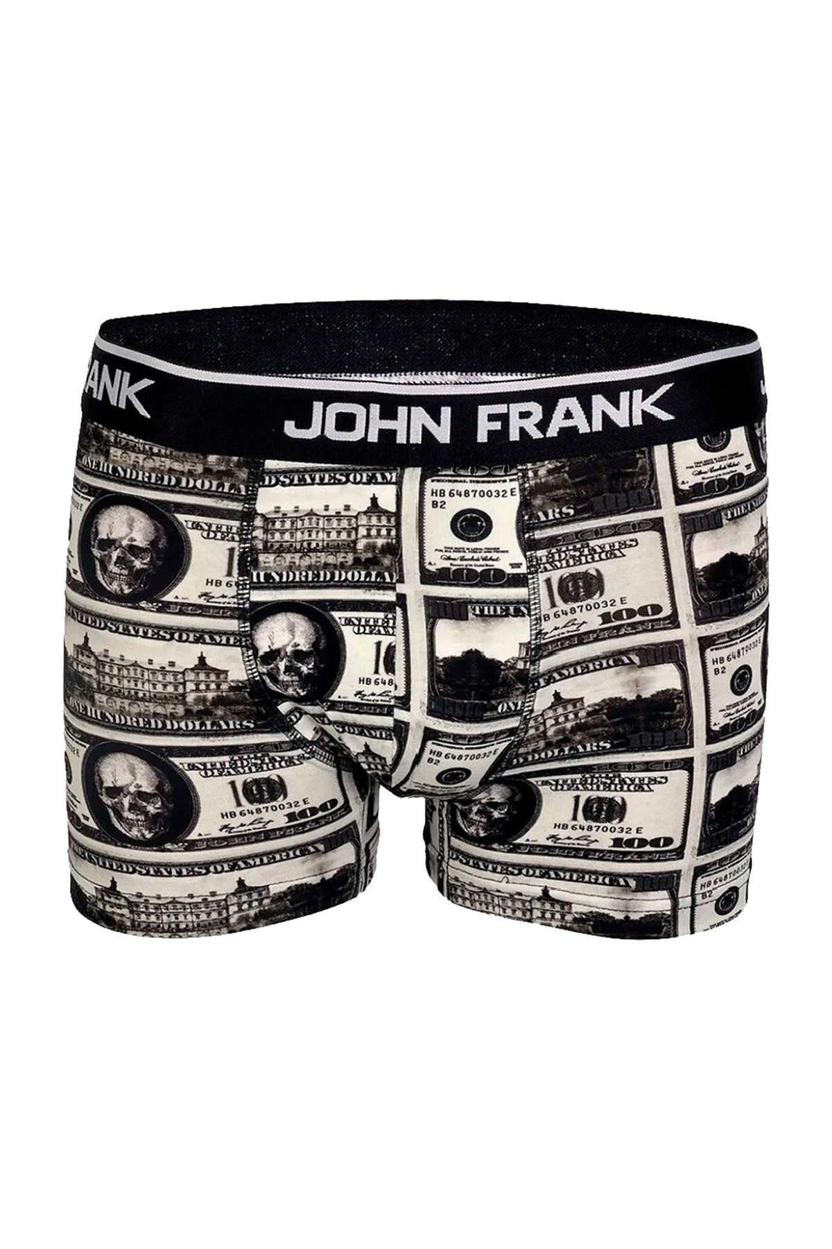 John Frank Dijital Baskılı Erkek Boxer JFB72 Siyah