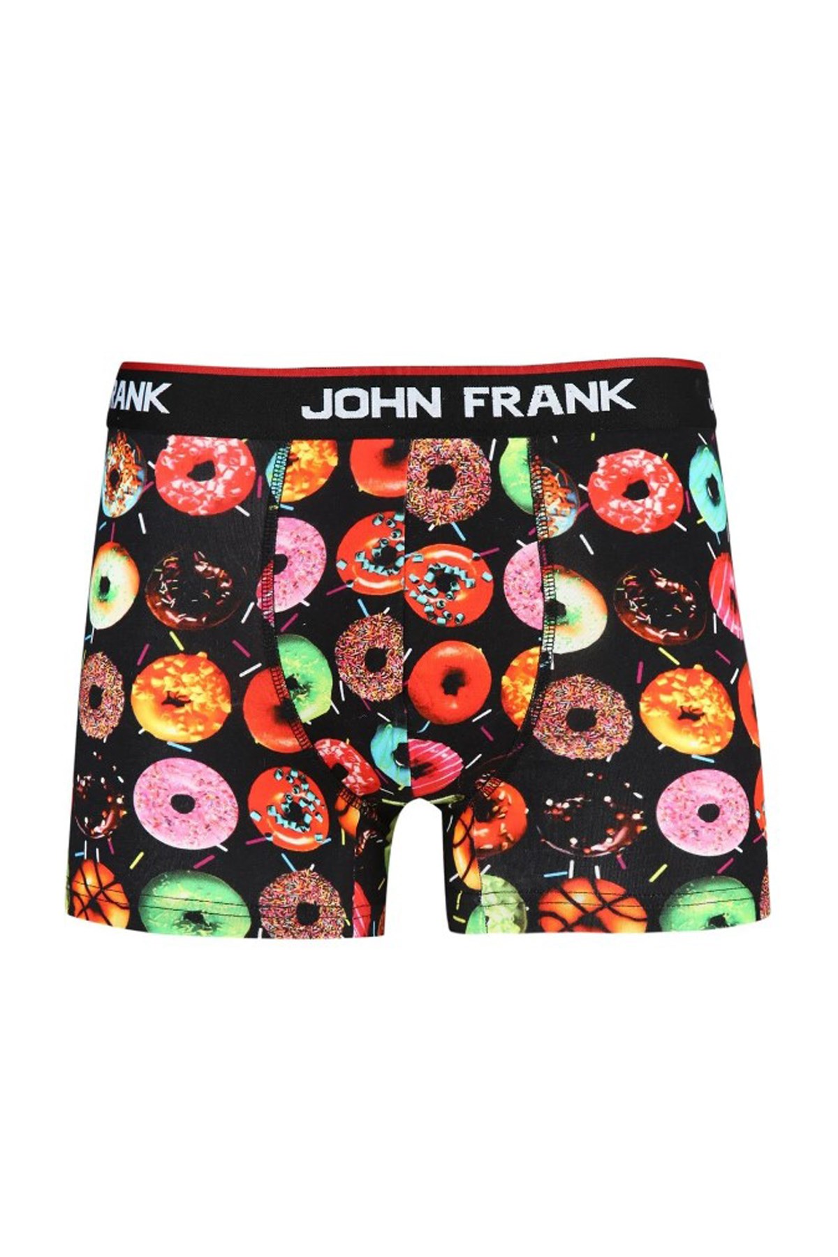 John Frank Dijital Baskılı Erkek Boxer JFBD203-DONUTS Siyah