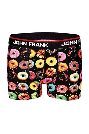 John Frank Dijital Baskılı Erkek Boxer JFBD203-DONUTS Siyah