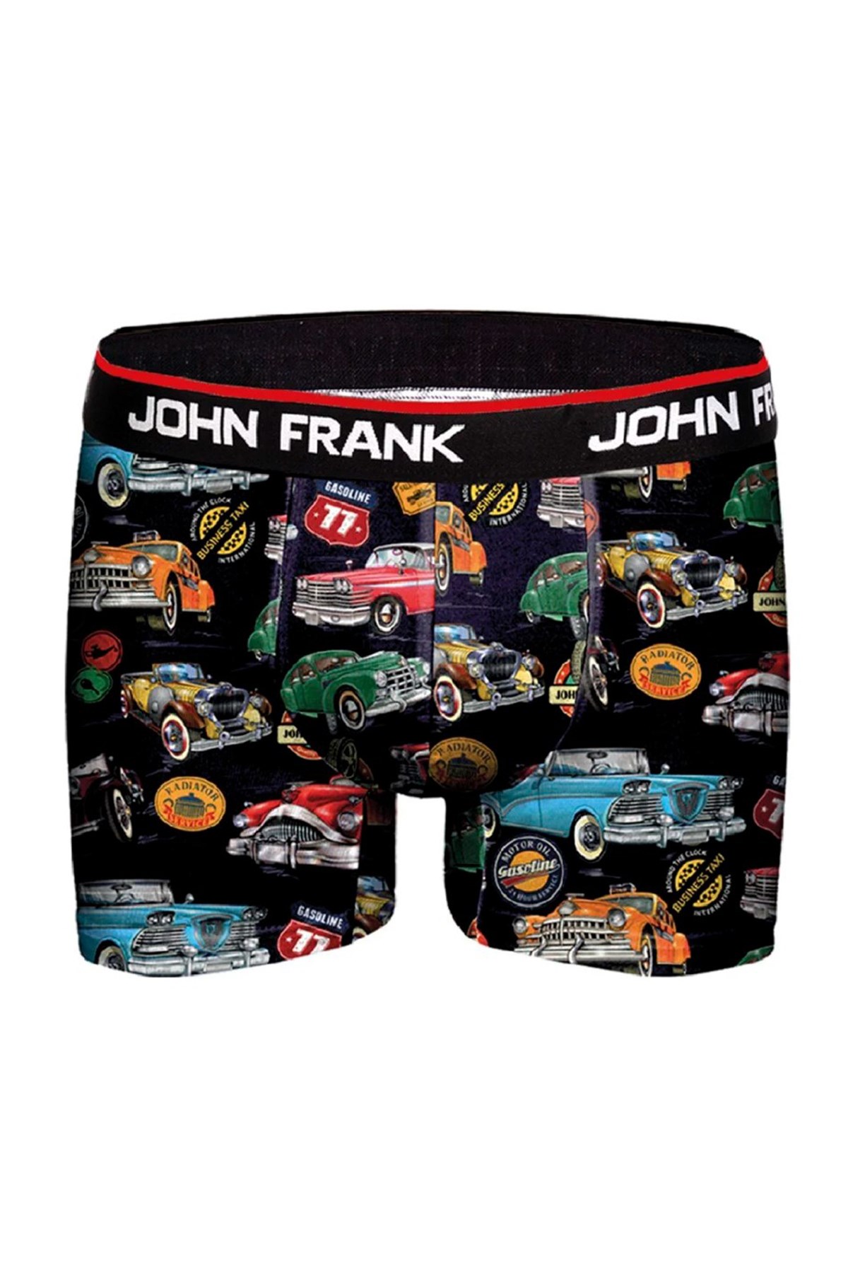 John Frank Dijital Baskılı Erkek Boxer JFBD211-RETROCAR Siyah