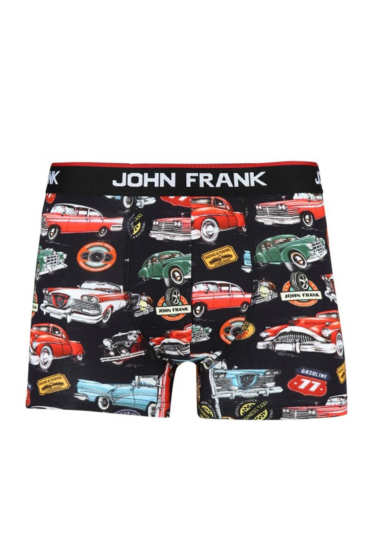 John Frank Dijital Baskılı Erkek Boxer JFBD211-RETROCAR Siyah