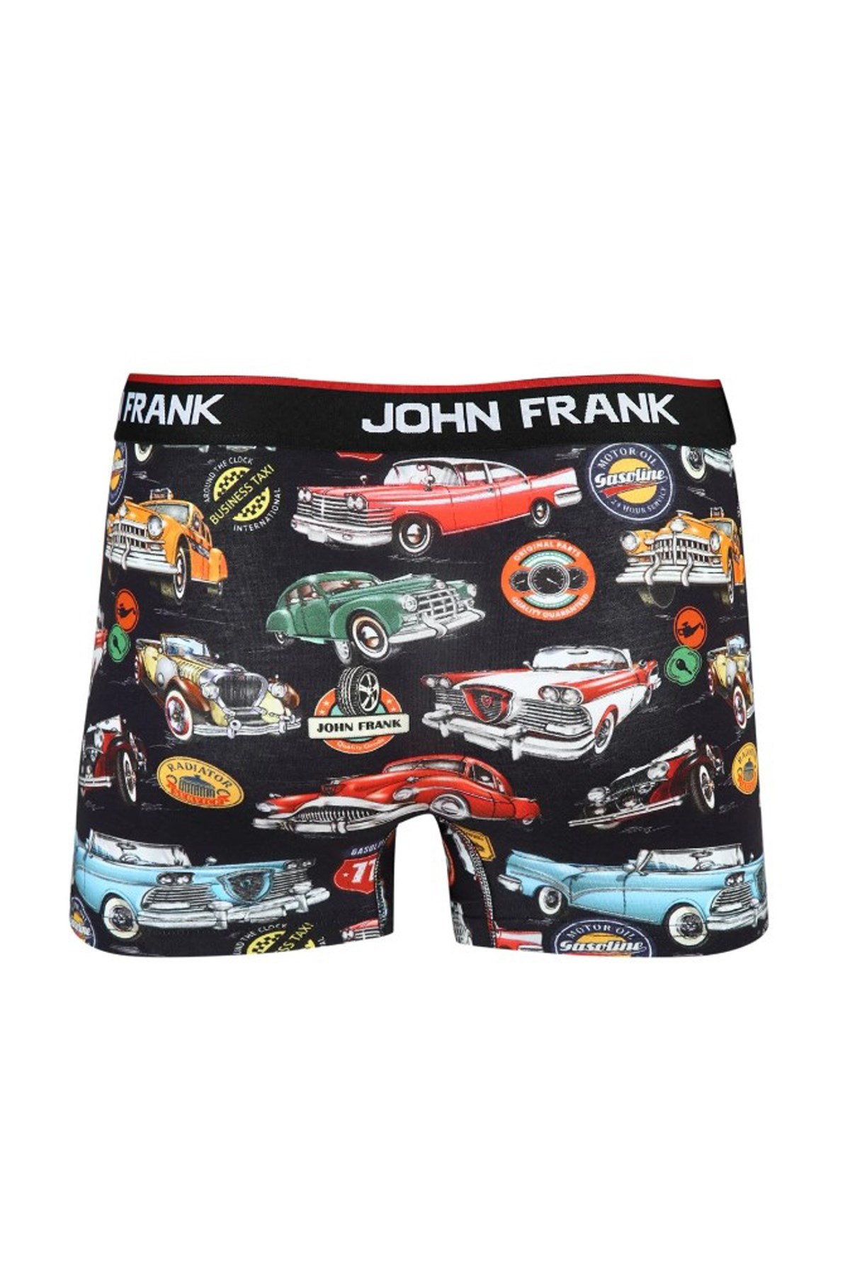 John Frank Dijital Baskılı Erkek Boxer JFBD211-RETROCAR Siyah