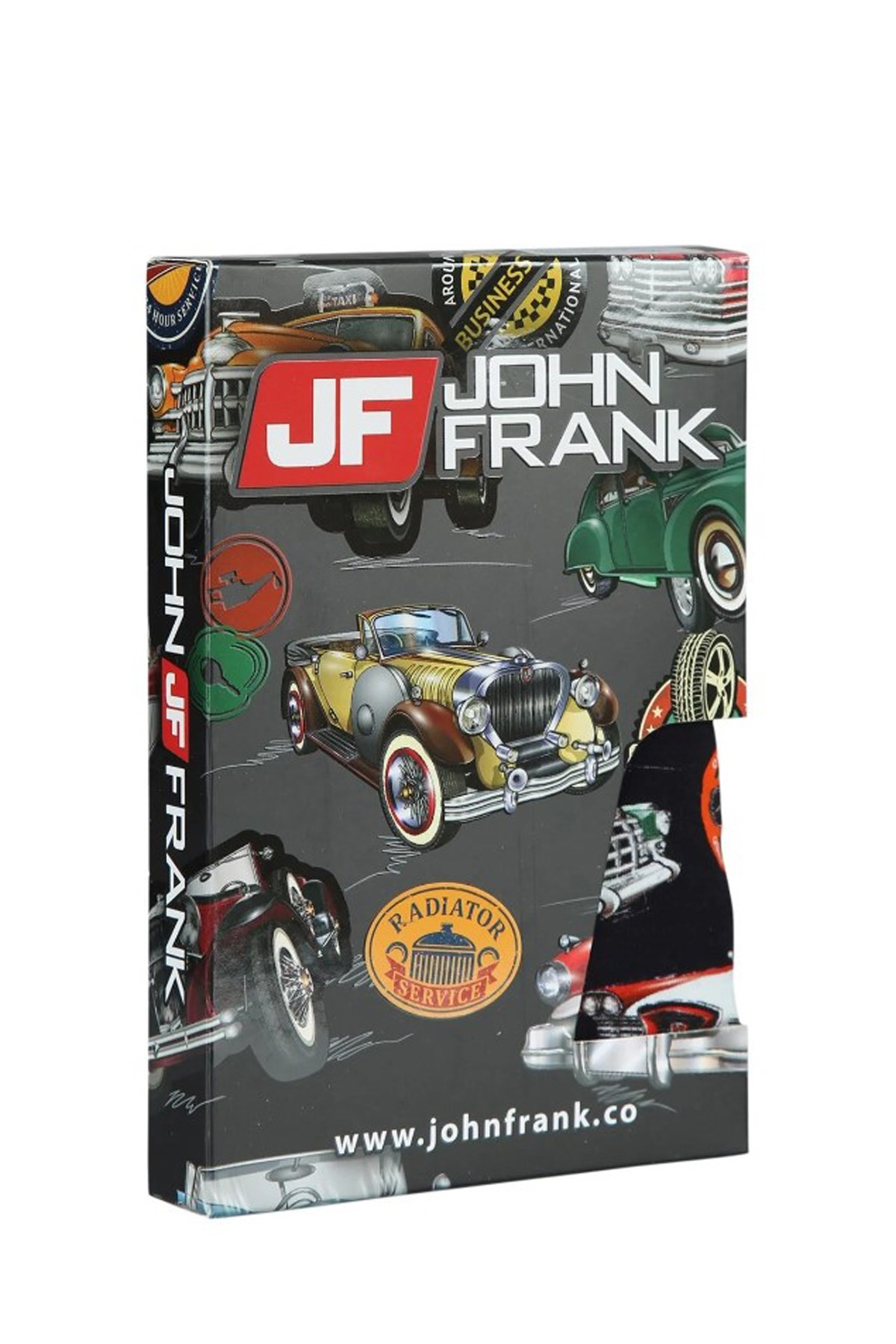 John Frank Dijital Baskılı Erkek Boxer JFBD211-RETROCAR Siyah