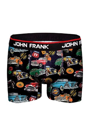 John Frank Dijital Baskılı Erkek Boxer JFBD211-RETROCAR Siyah