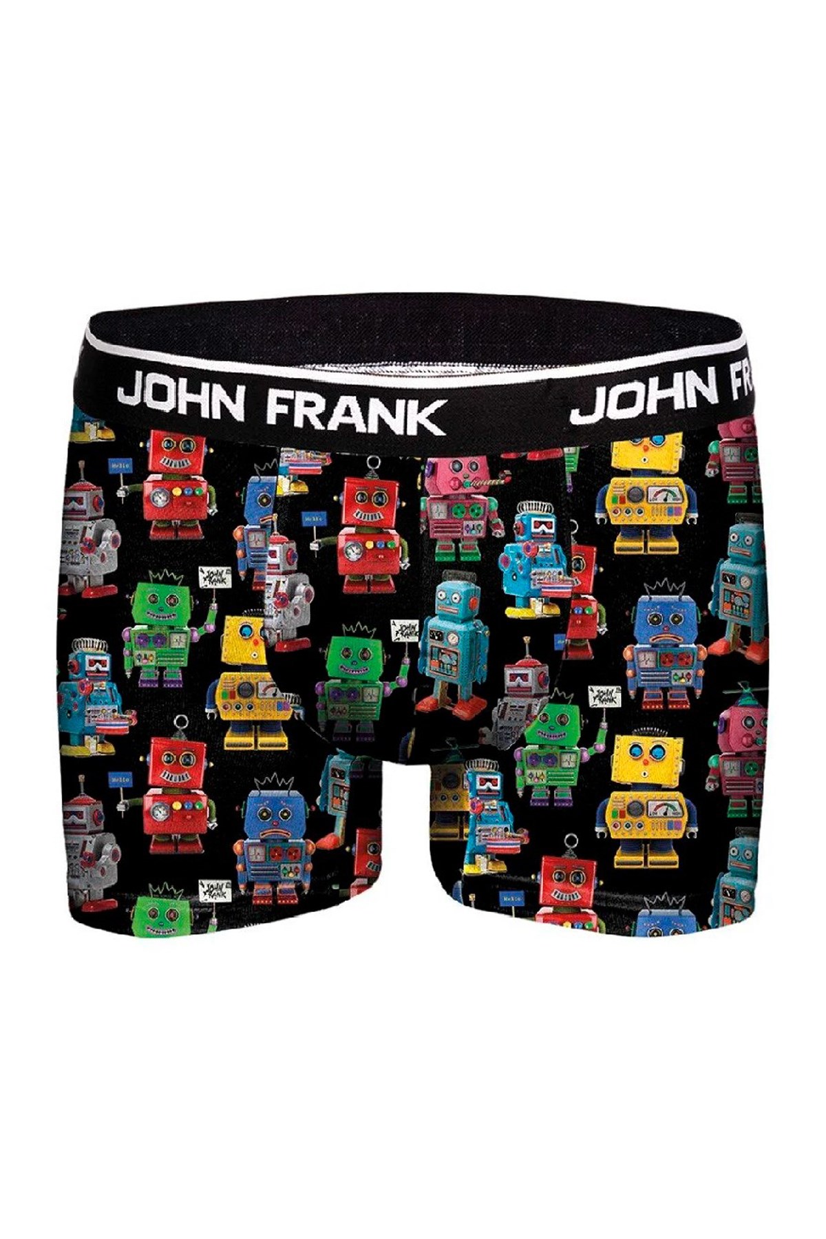 John Frank Dijital Baskılı Erkek Boxer JFBD285-ROBOTIC Siyah