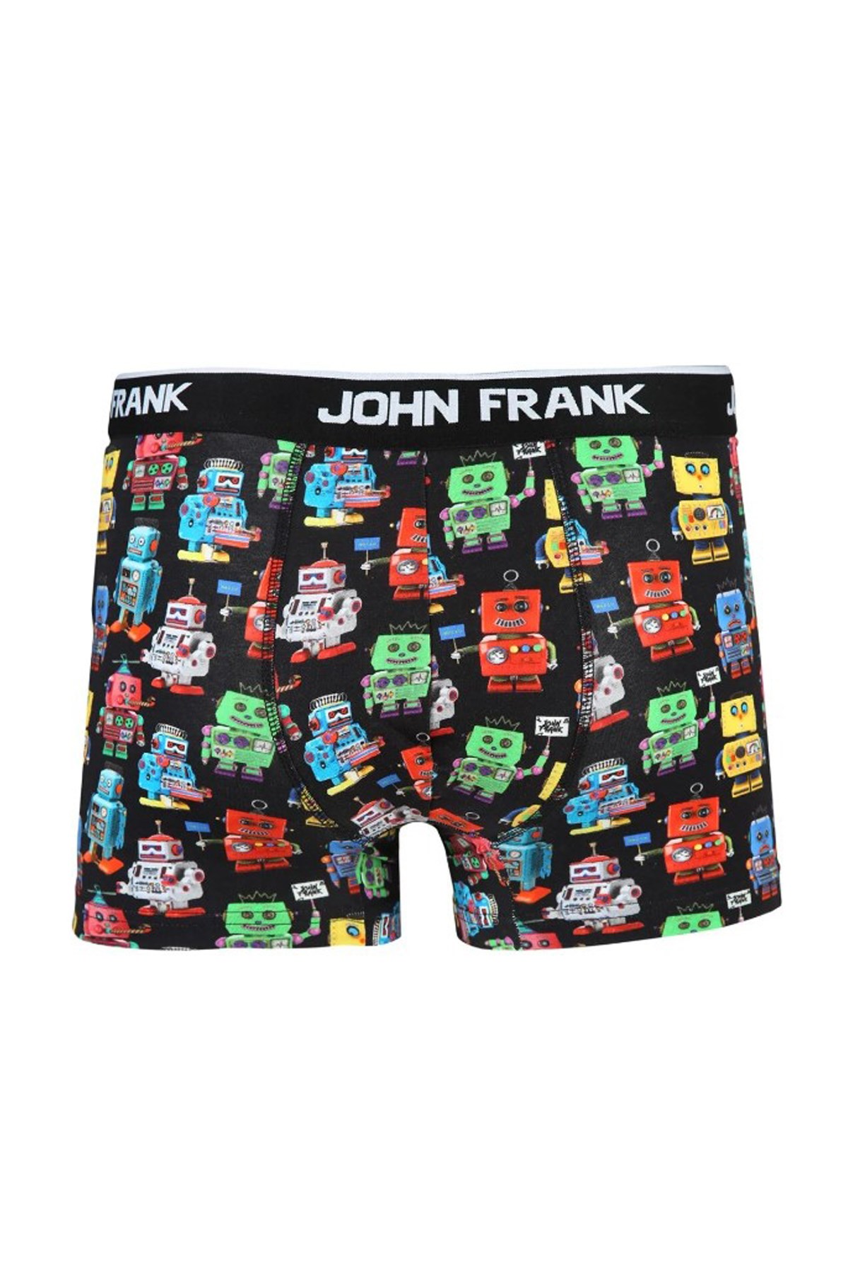 John Frank Dijital Baskılı Erkek Boxer JFBD285-ROBOTIC Siyah