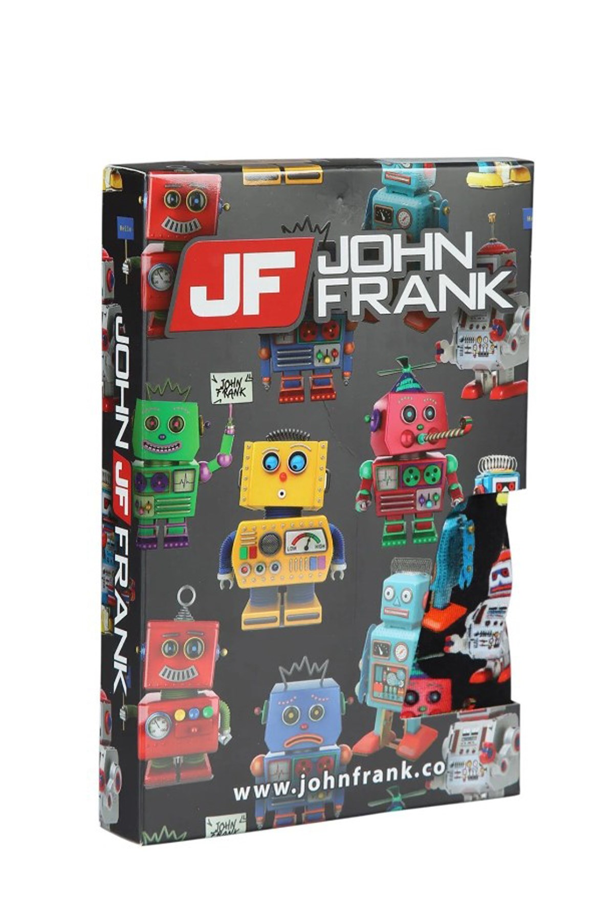 John Frank Dijital Baskılı Erkek Boxer JFBD285-ROBOTIC Siyah