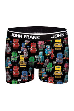 John Frank Dijital Baskılı Erkek Boxer JFBD285-ROBOTIC Siyah