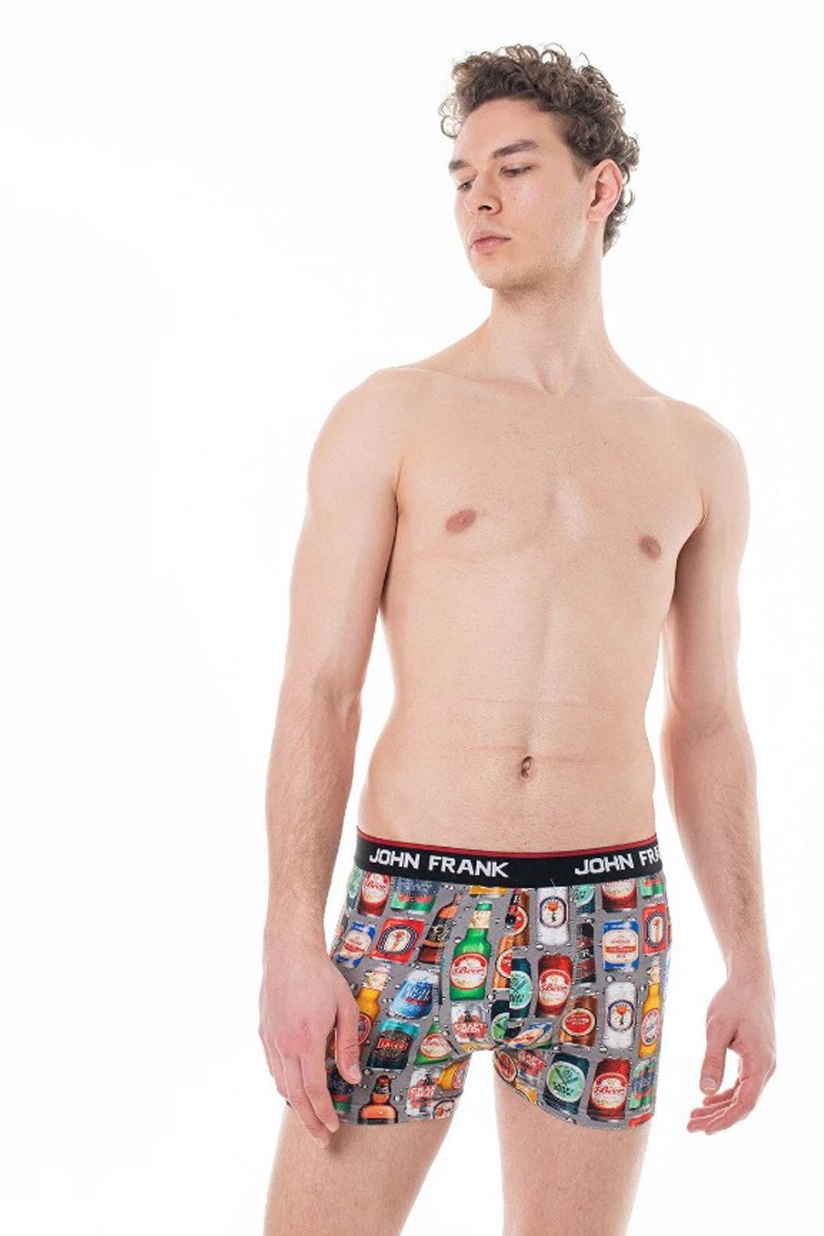 John Frank Dijital Baskılı Erkek Boxer JFBD313-FRESH Siyah