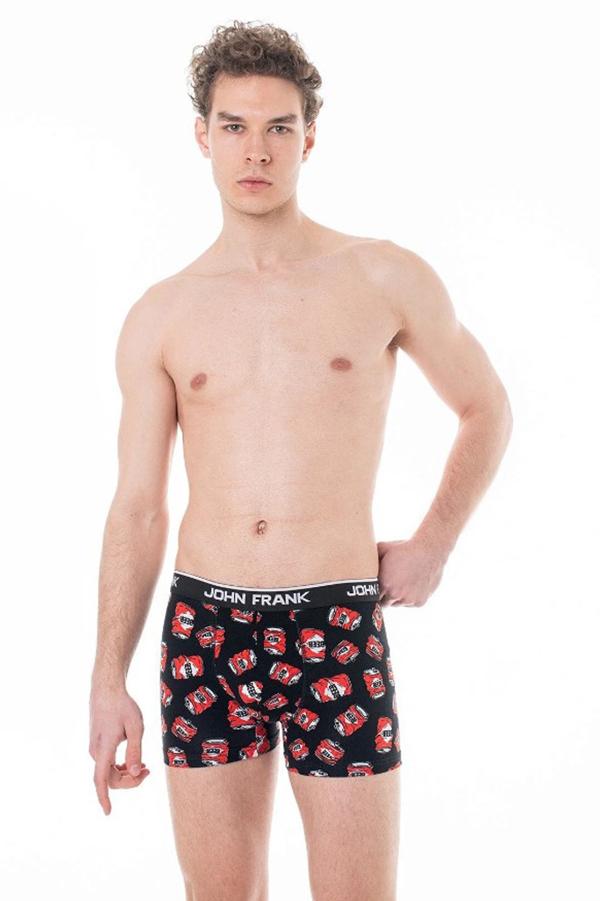 John Frank Dijital Baskılı Erkek Boxer JFBD314-BEER TIN Siyah