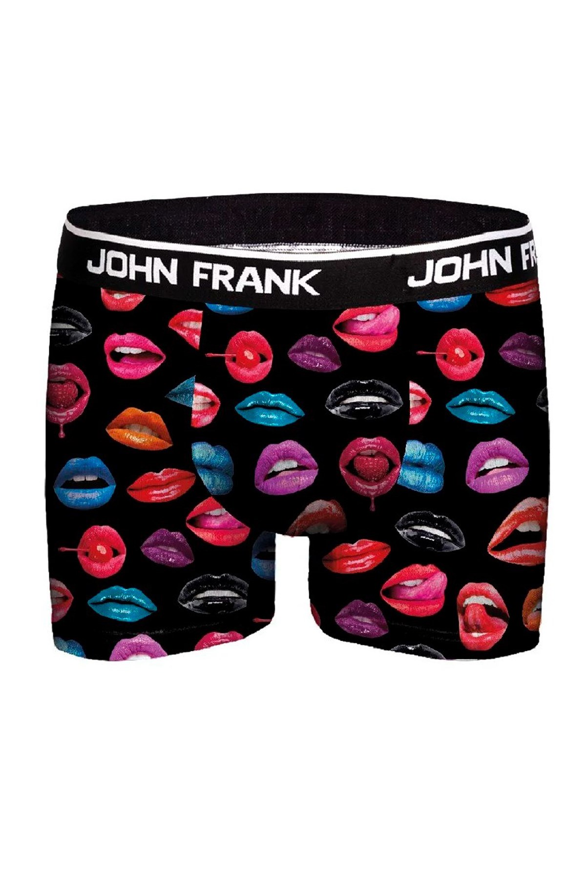 John Frank Dijital Baskılı Erkek Boxer JFBD323-HOT LIPS Siyah