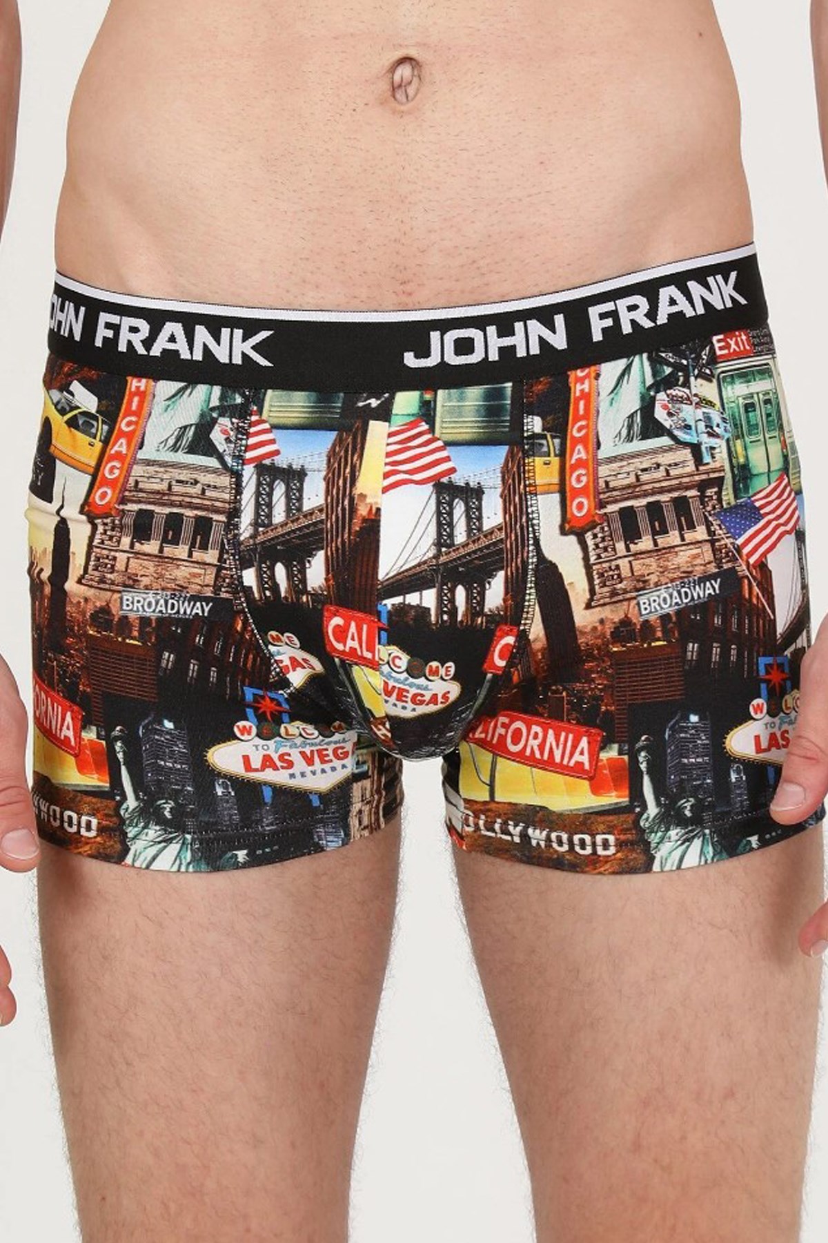 John Frank Dijital Baskılı Erkek Boxer JFBD339-US Siyah