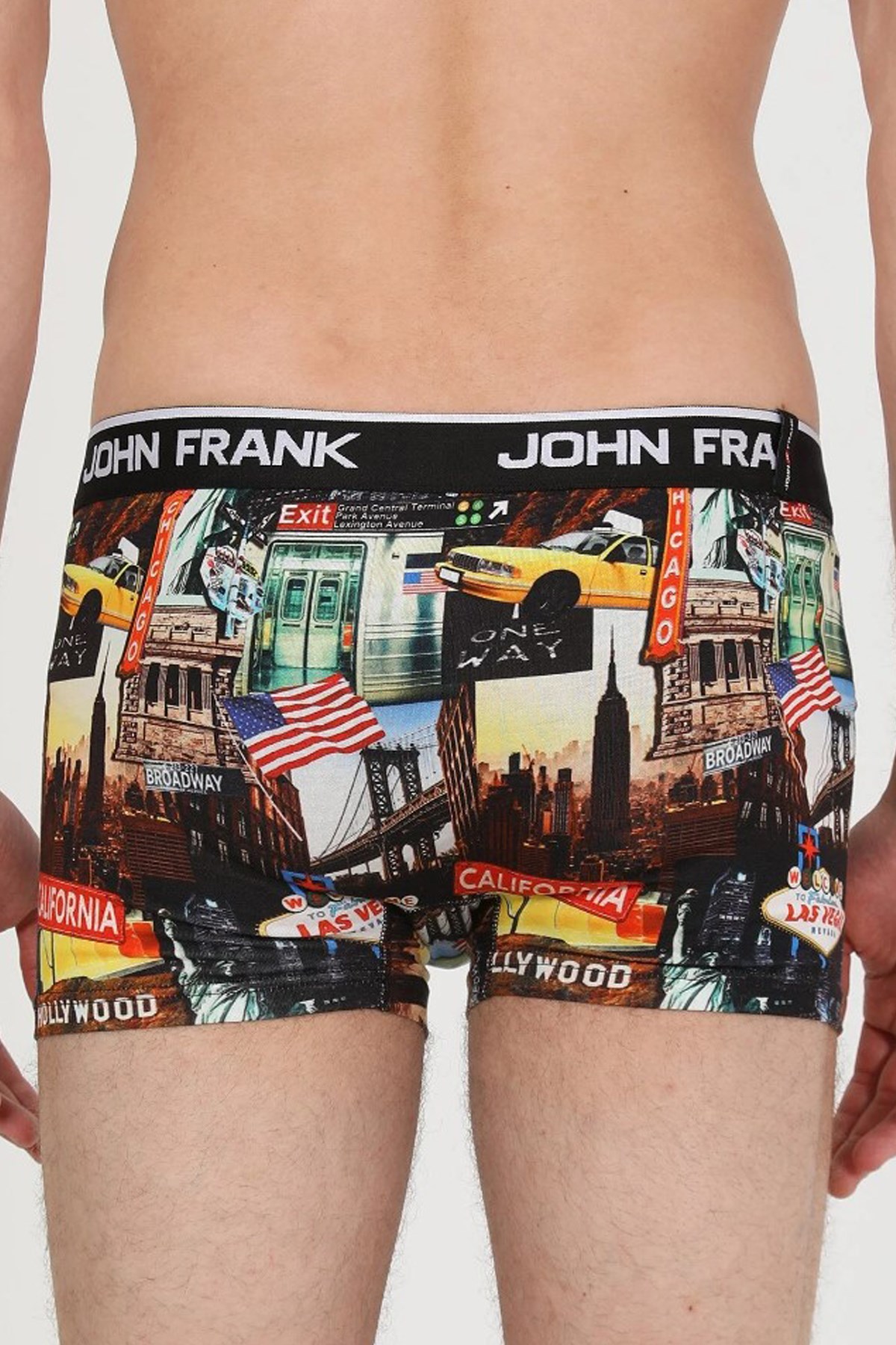 John Frank Dijital Baskılı Erkek Boxer JFBD339-US Siyah