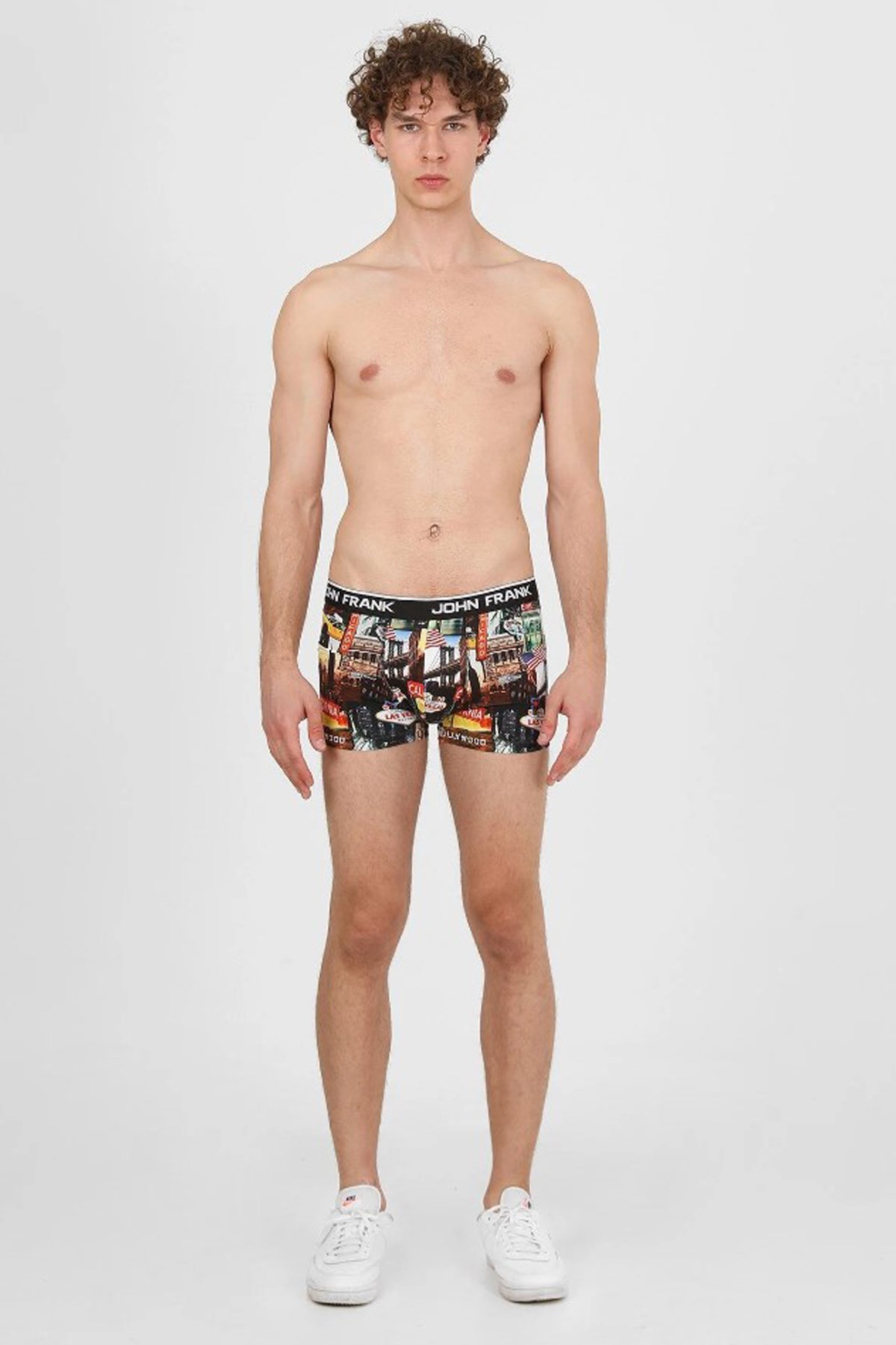 John Frank Dijital Baskılı Erkek Boxer JFBD339-US Siyah