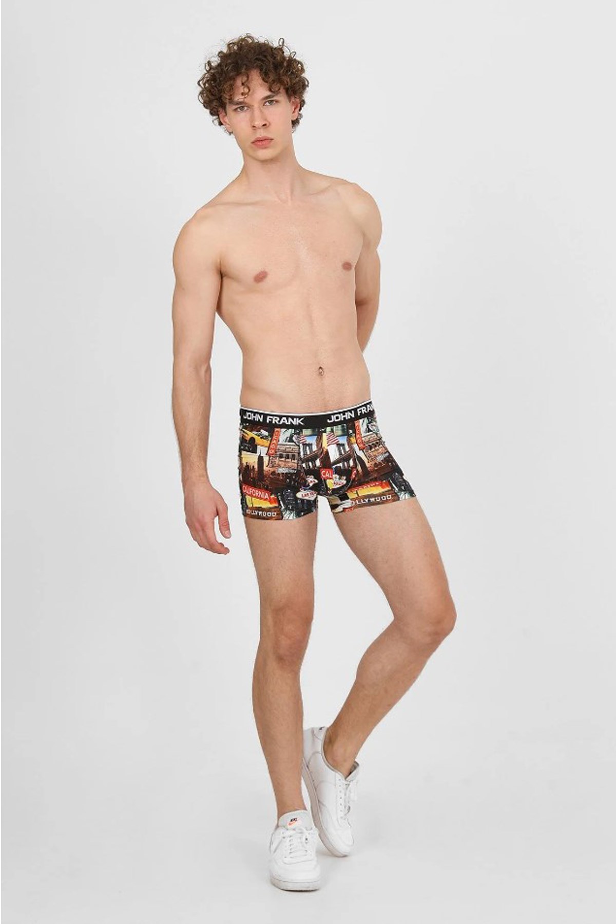 John Frank Dijital Baskılı Erkek Boxer JFBD339-US Siyah
