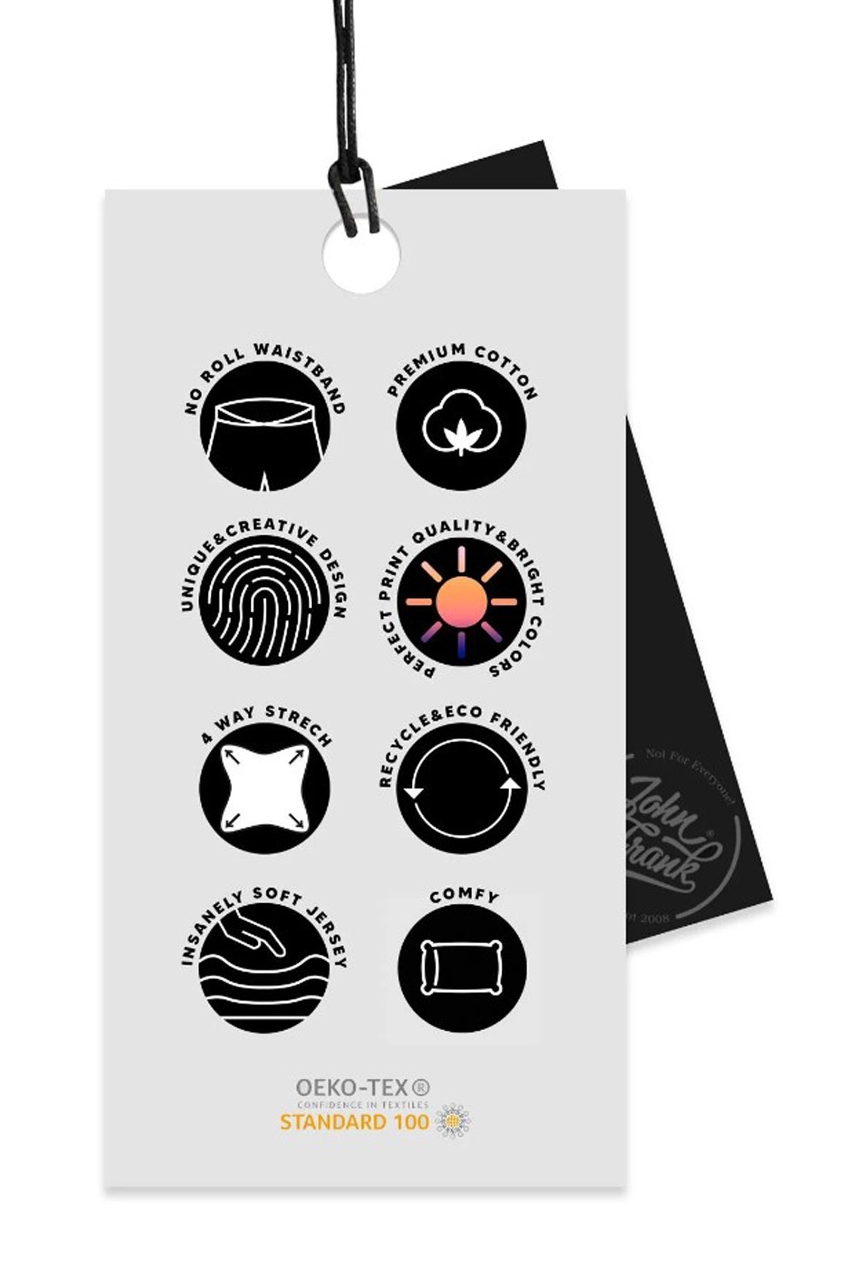 John Frank Dijital Baskılı Erkek Boxer JFBD339-US Siyah