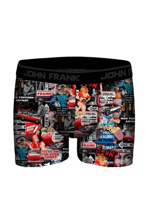 John Frank Dijital Baskılı Erkek Boxer JFBD352-MOVIES Siyah