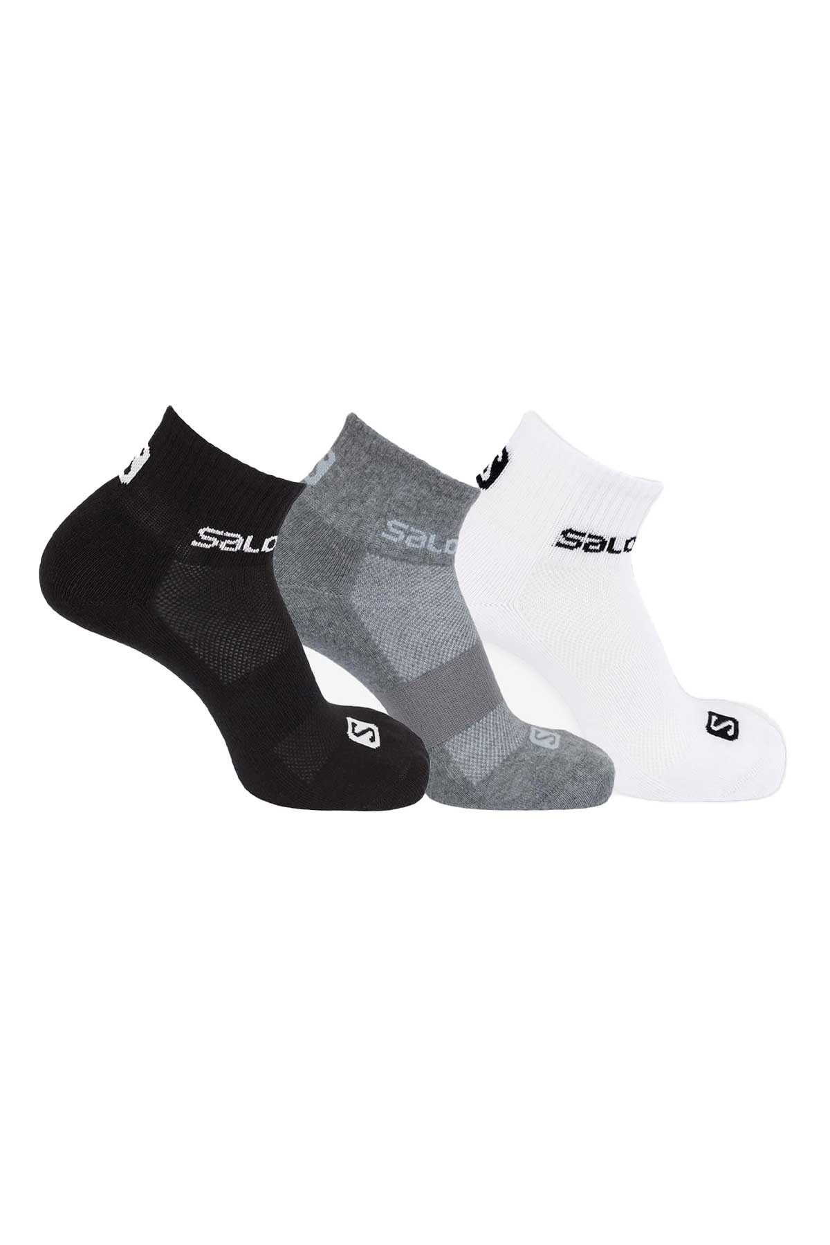 Salomon Quarter Unisex 3'lü Çorap L36937600 Beyaz