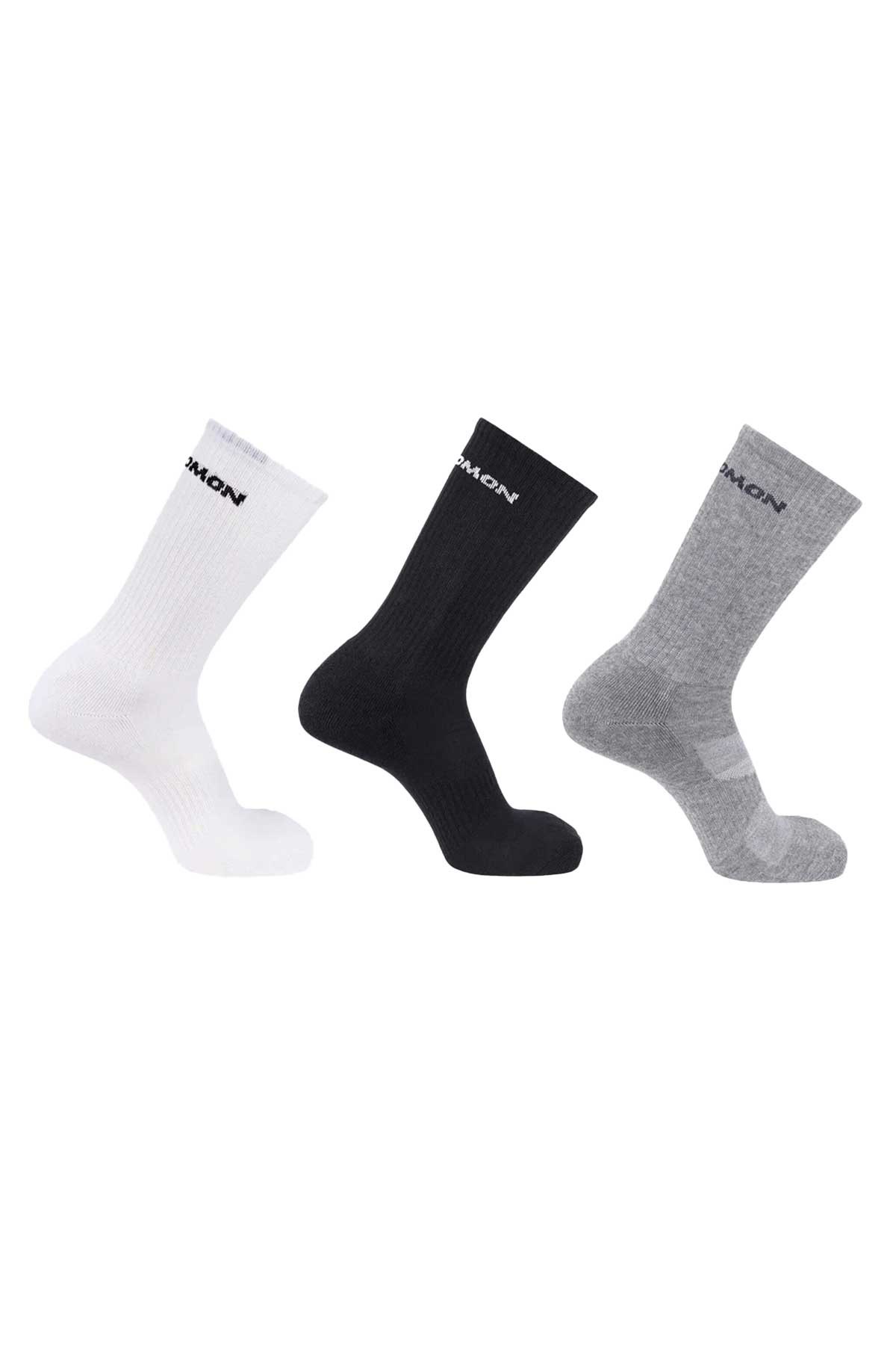 Salomon Crew Unisex 3'lü Çorap L36937700 Beyaz