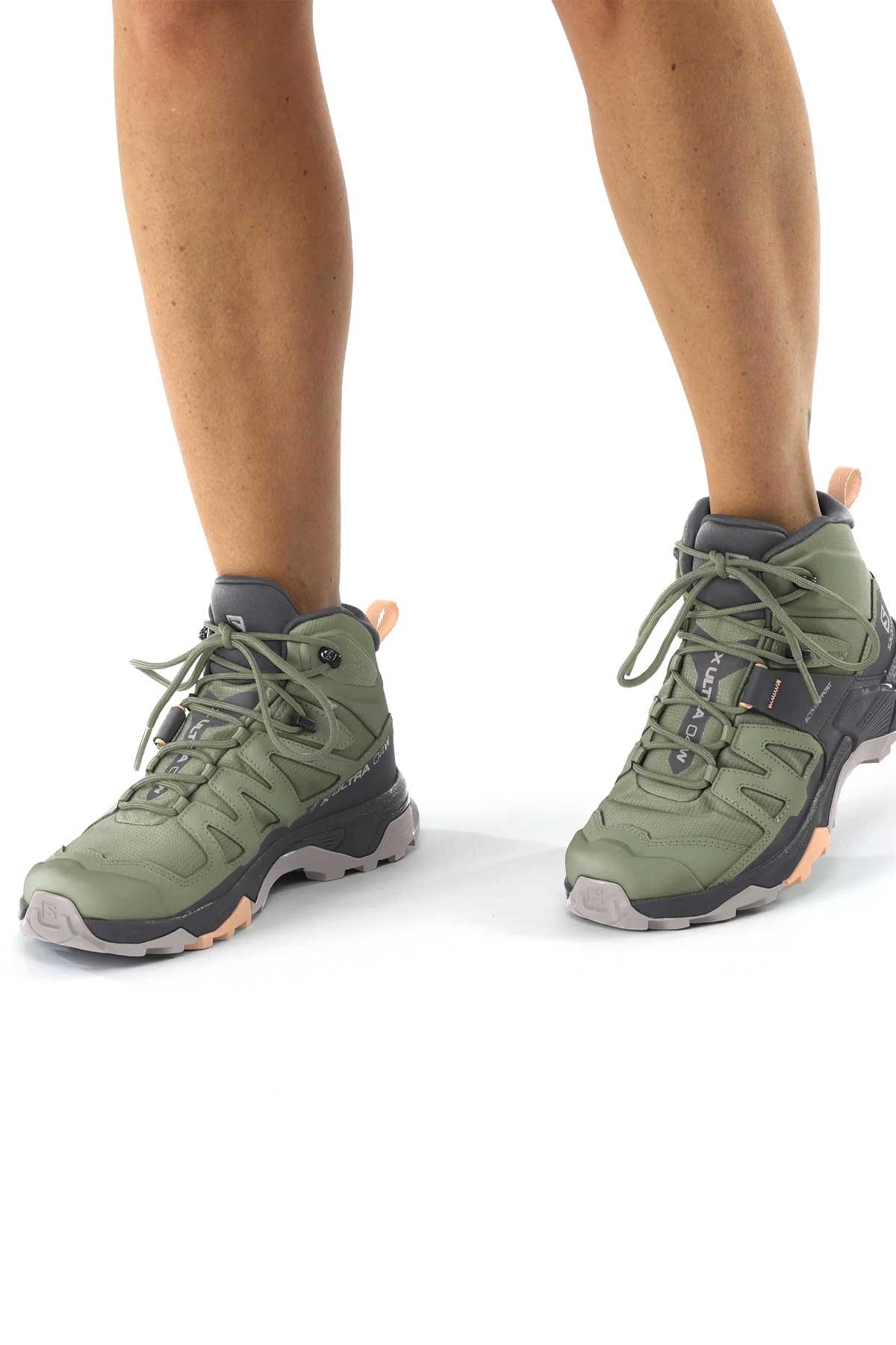 Salomon X Ultra 4 Mid GTX Kadın Outdoor Bot L41625100 Haki