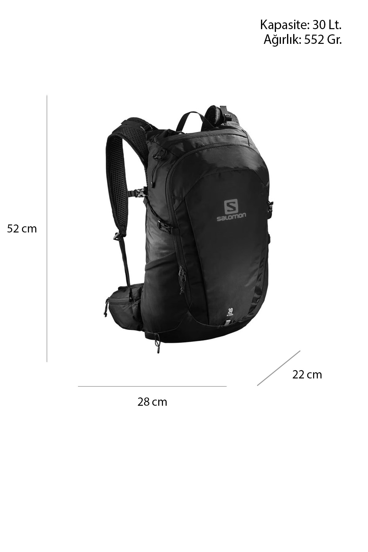 Salomon Trailblazer 30 Unisex Outdoor Sırt Çantası LC1048200 Siyah