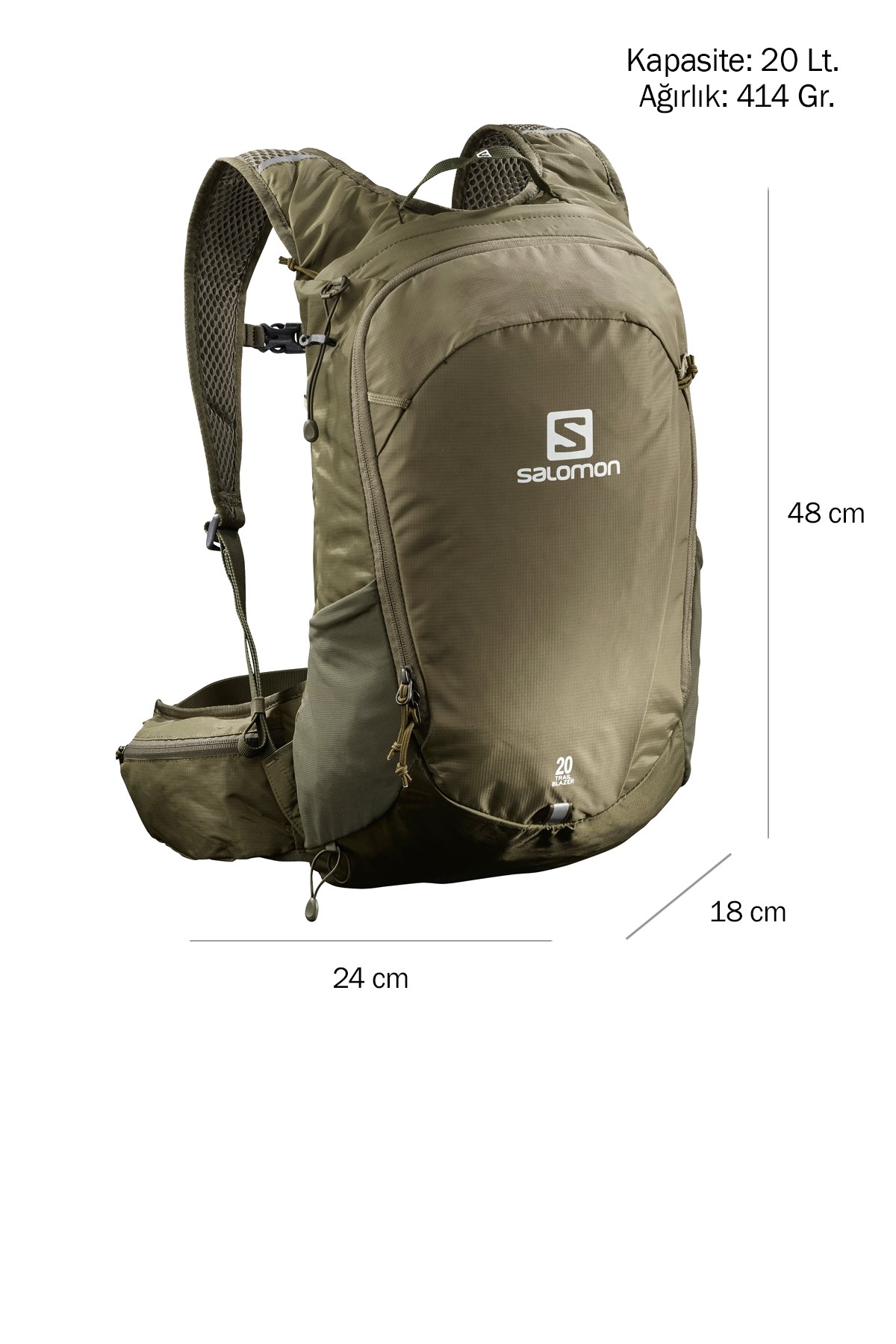 Salomon Trailblazer 20L Outdoor Sırt Çanta LC1520200 Haki