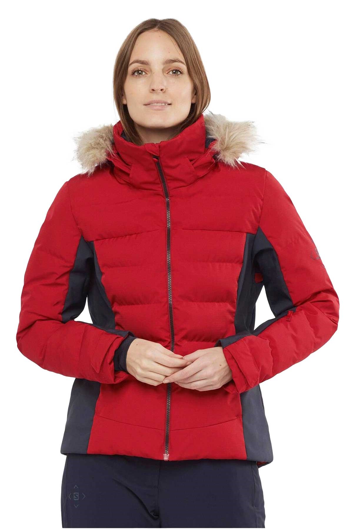 Salomon Stormcozy Kadın Kayak Montu LC1562300 Kırmızı