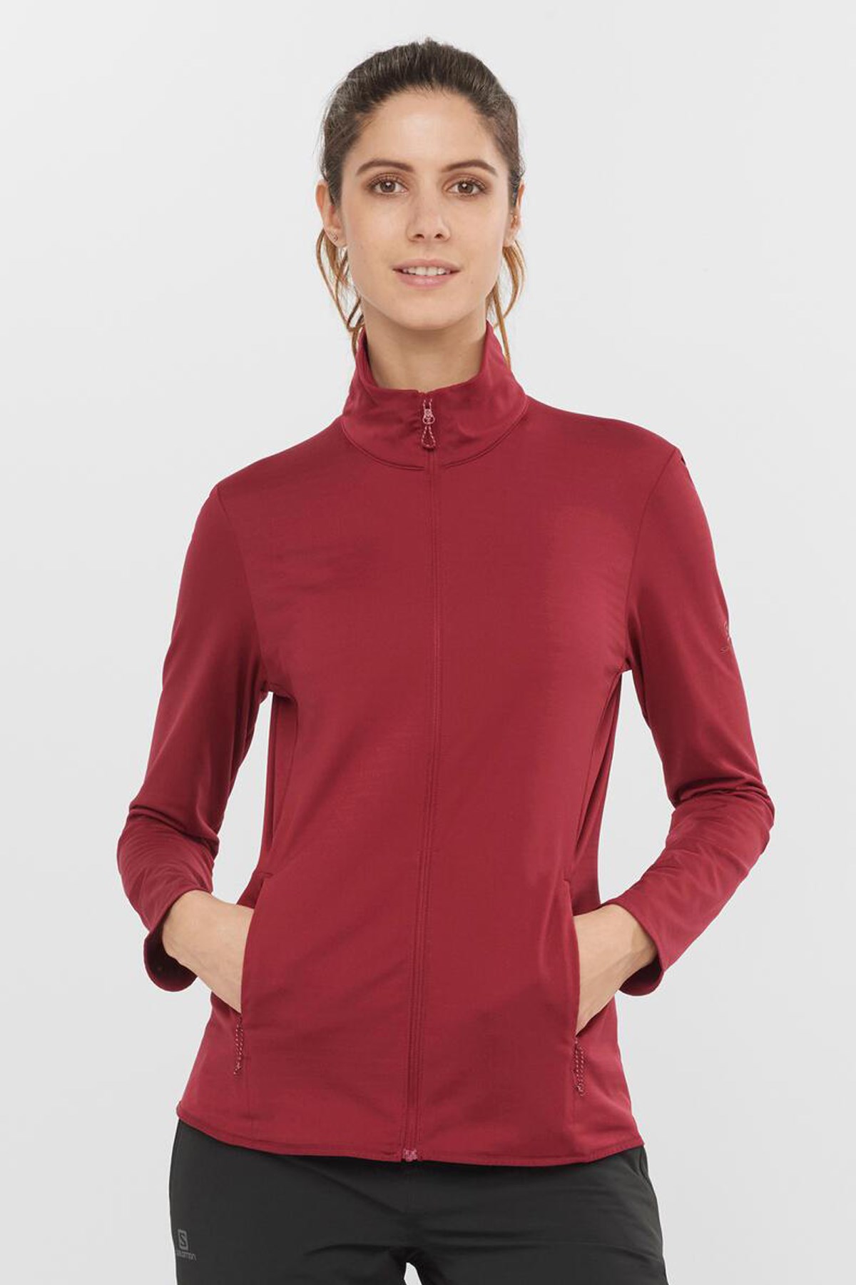Salomon Outrack Ful Zip Kadın Outdoor Ceket LC1580400 Kırmızı
