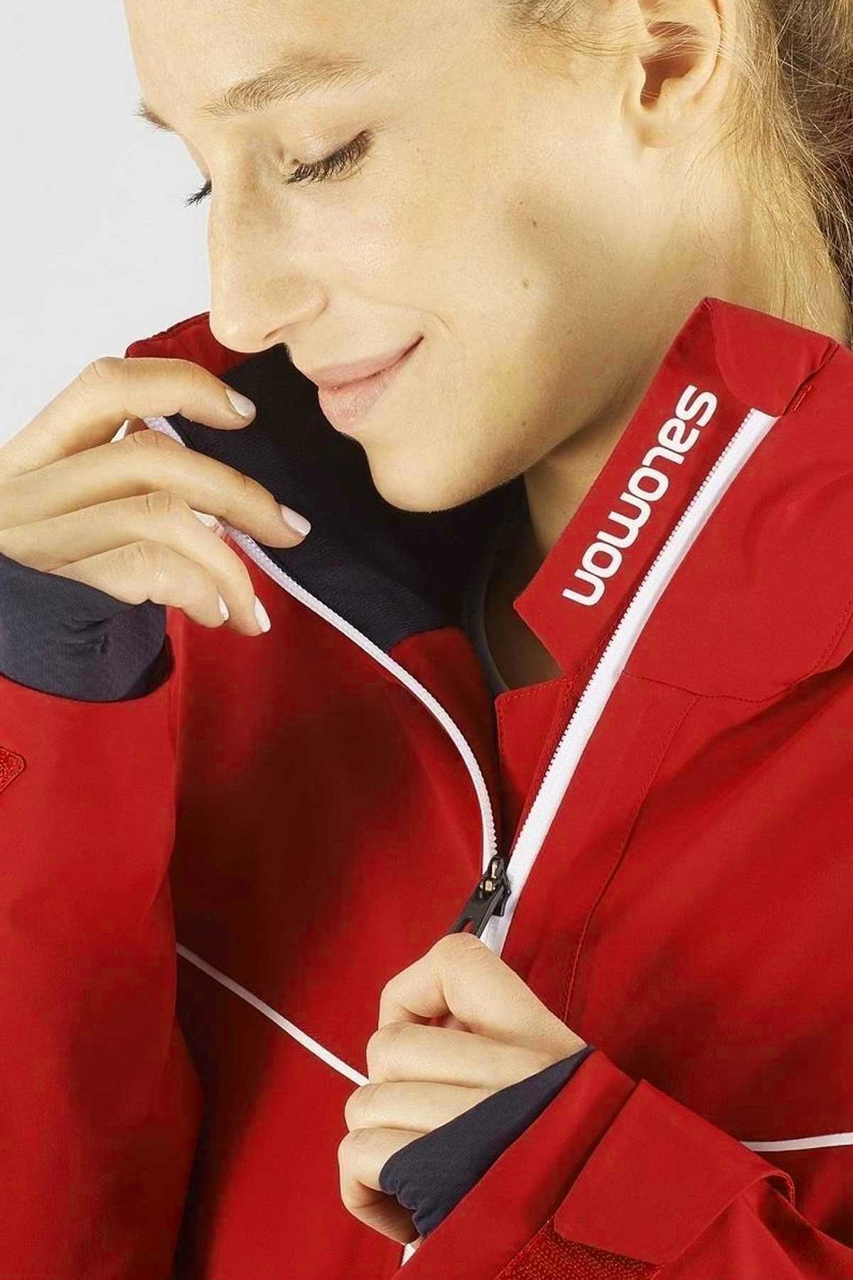 Salomon Brilliant Kadın Kayak Montu LC1630600 Kırmızı